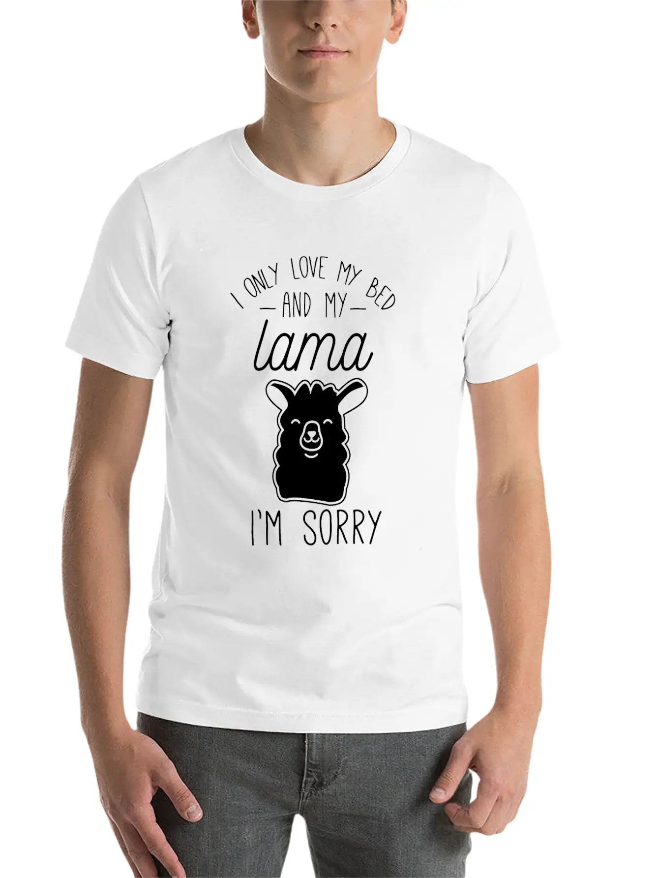 Lama Tired Lazy Sleep Stylish Everyday T-Shirt – Unisex Basic Cotton Tee