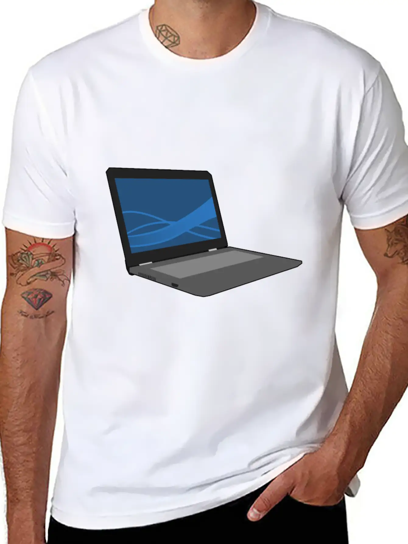 Laptop Computer Keyboard PC Notebook Gift Idea Timeless Short Sleeve Tee – Comfy And Minimalist Design