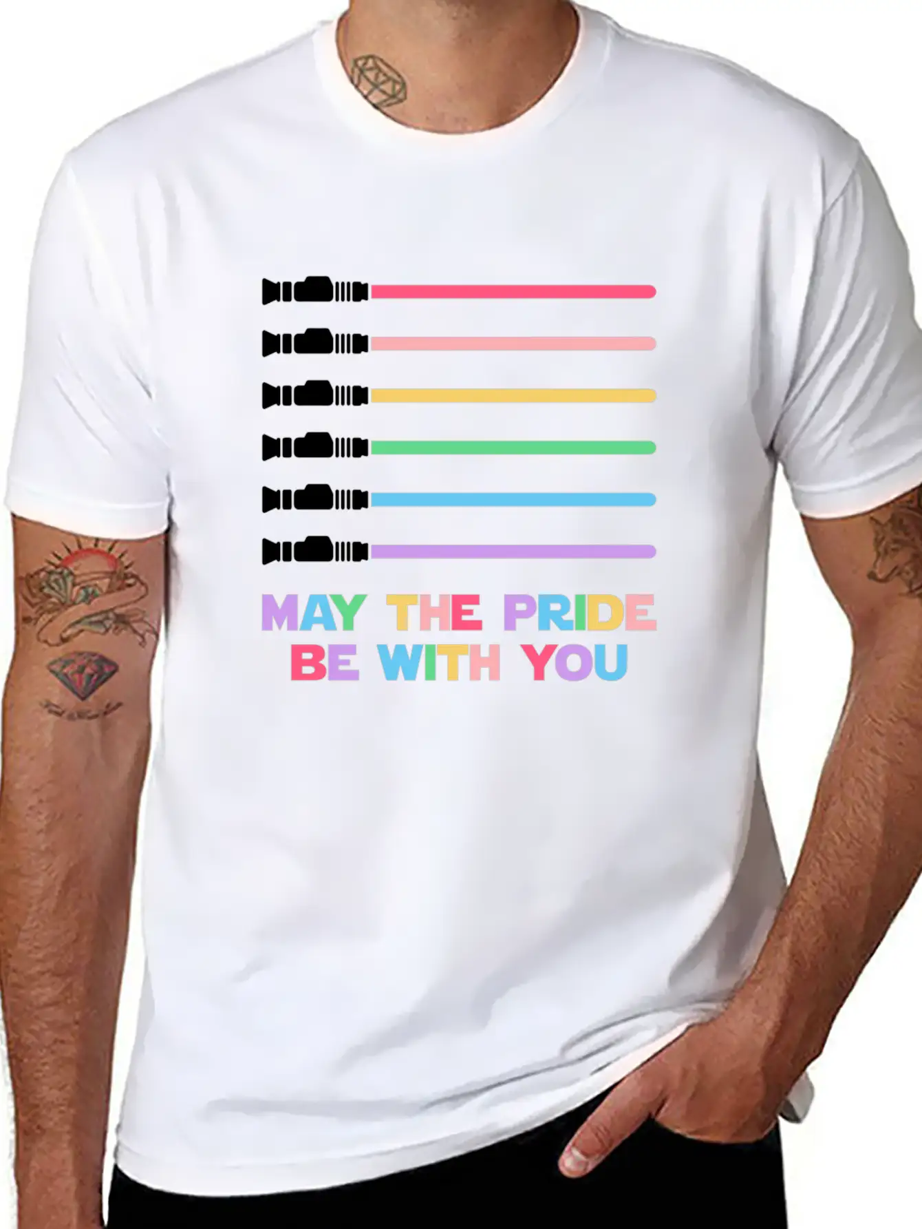 Laser Sword Design Unisex Casual T-Shirt – Clean Design For Daily Comfort