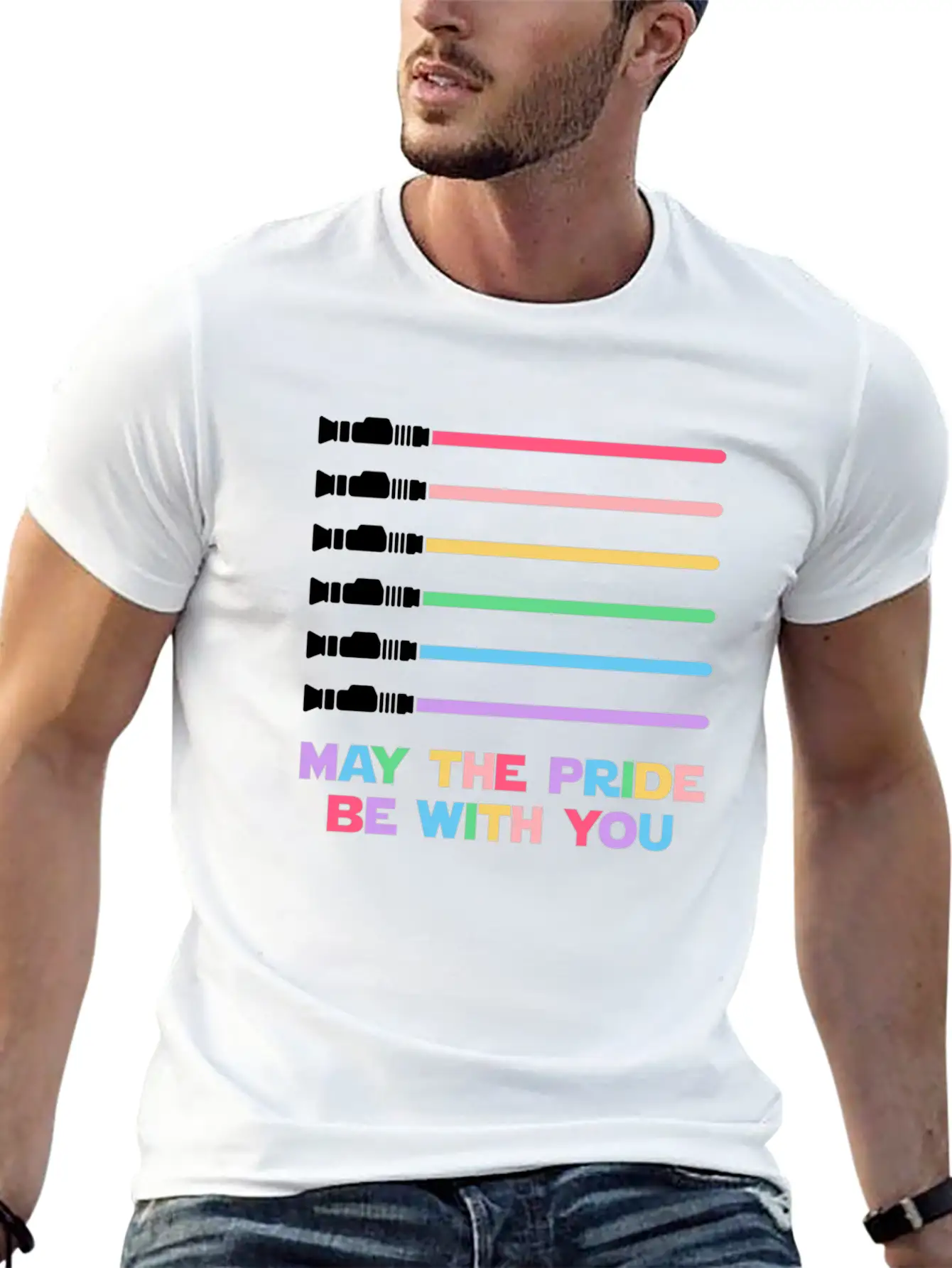 Laser Sword Design Unisex Casual T-Shirt – Clean Design For Daily Comfort