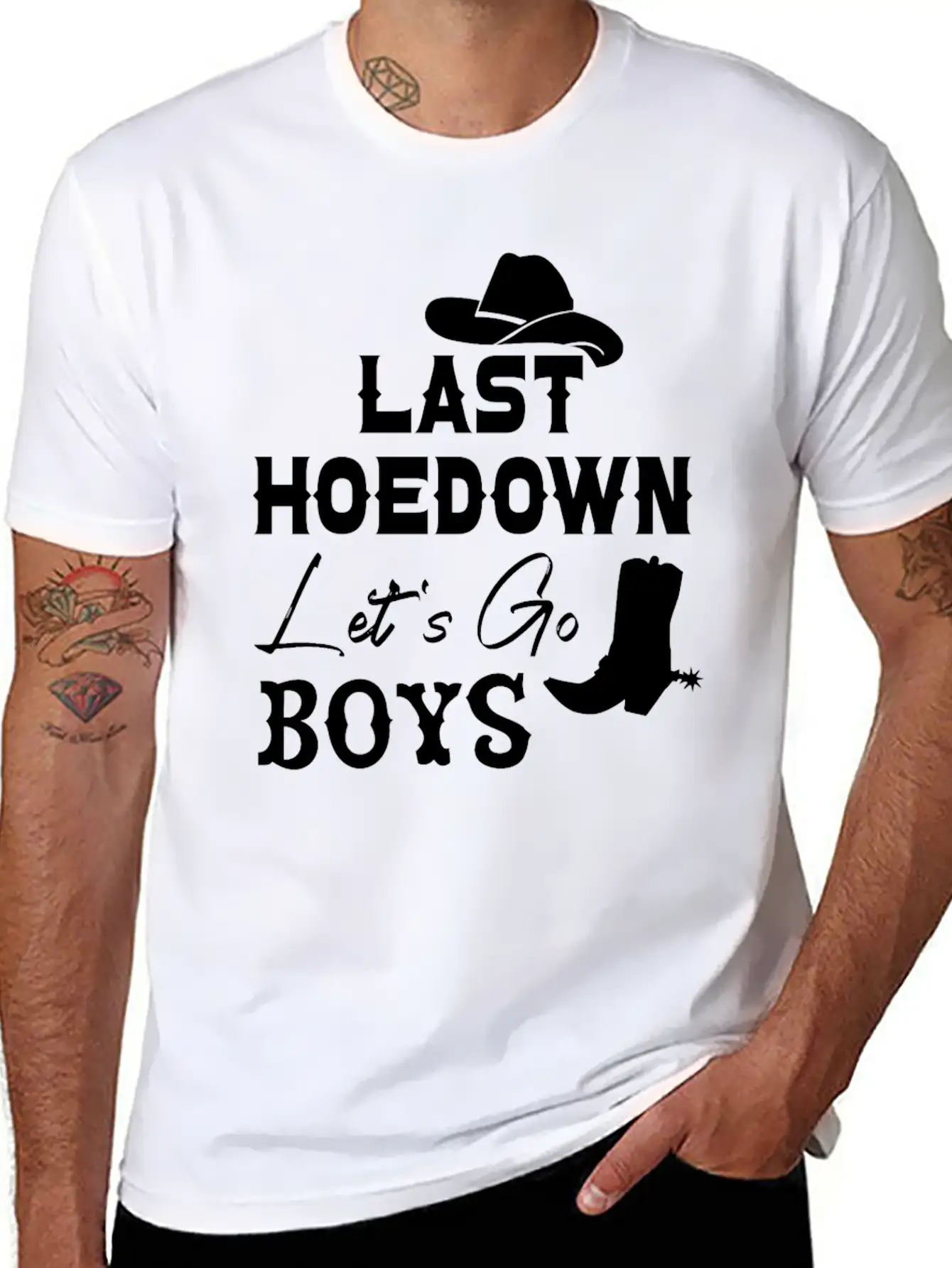 Last Hoe Down Let's Go Boys Unisex Casual T-Shirt – Clean Design For Daily Comfort