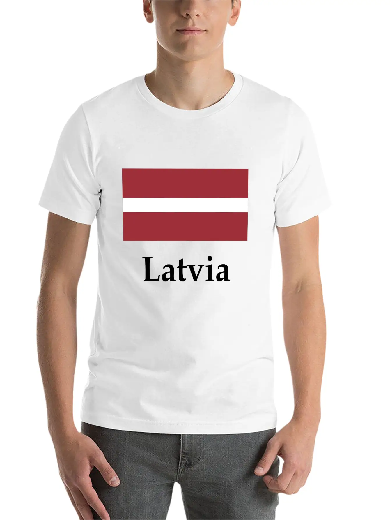 Latvia Flag Stylish Everyday T-Shirt – Unisex Basic Cotton Tee