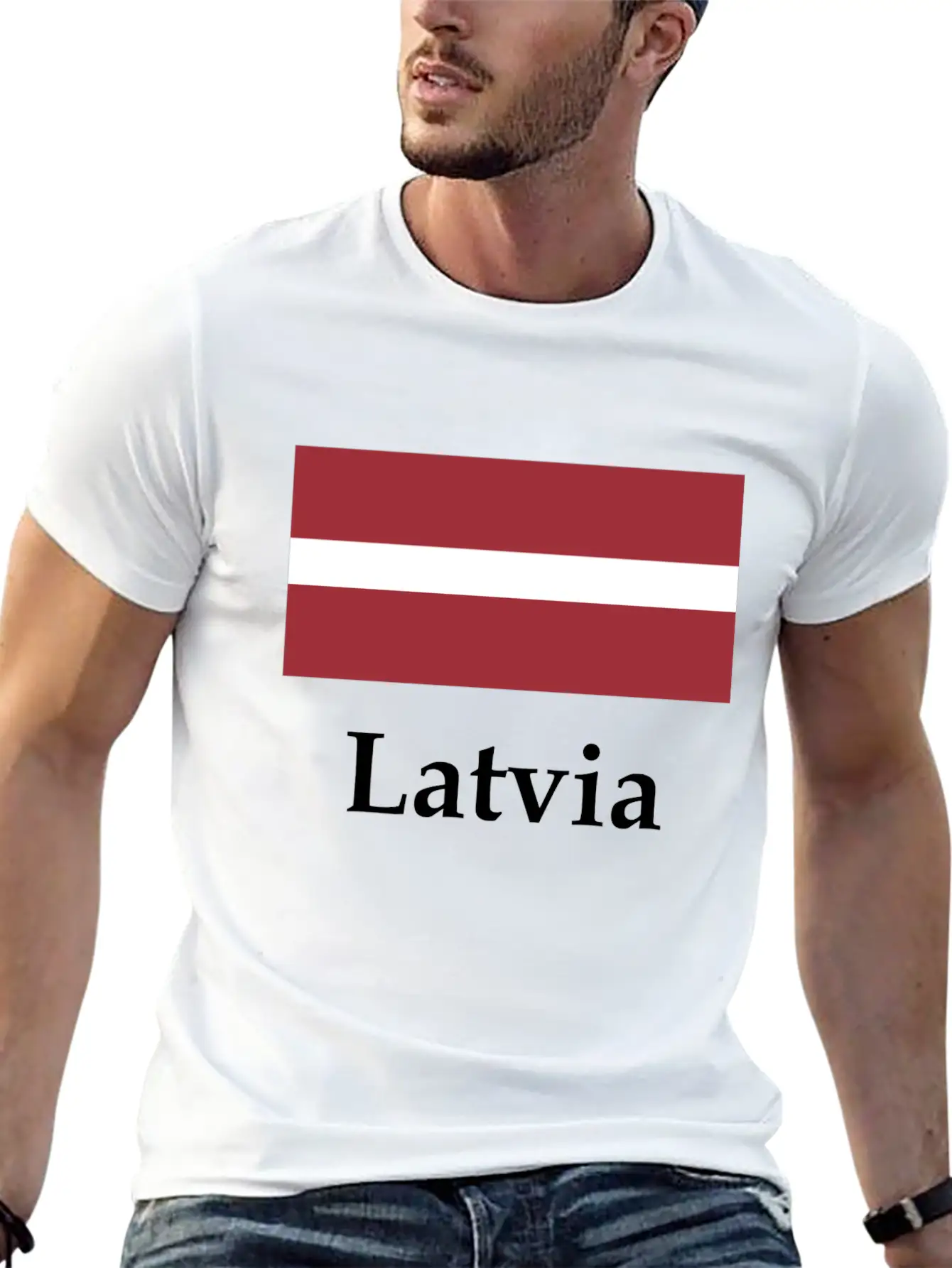 Latvia Flag Stylish Everyday T-Shirt – Unisex Basic Cotton Tee