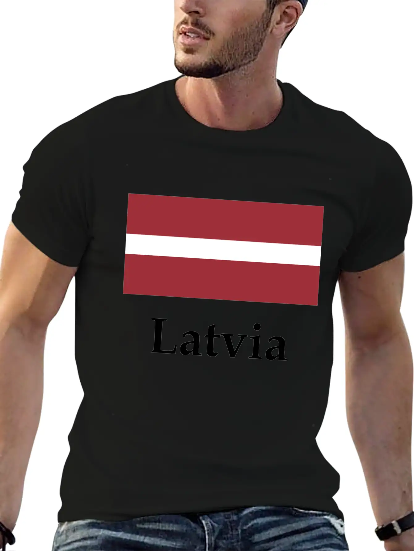 Latvia Flag Stylish Everyday T-Shirt – Unisex Basic Cotton Tee