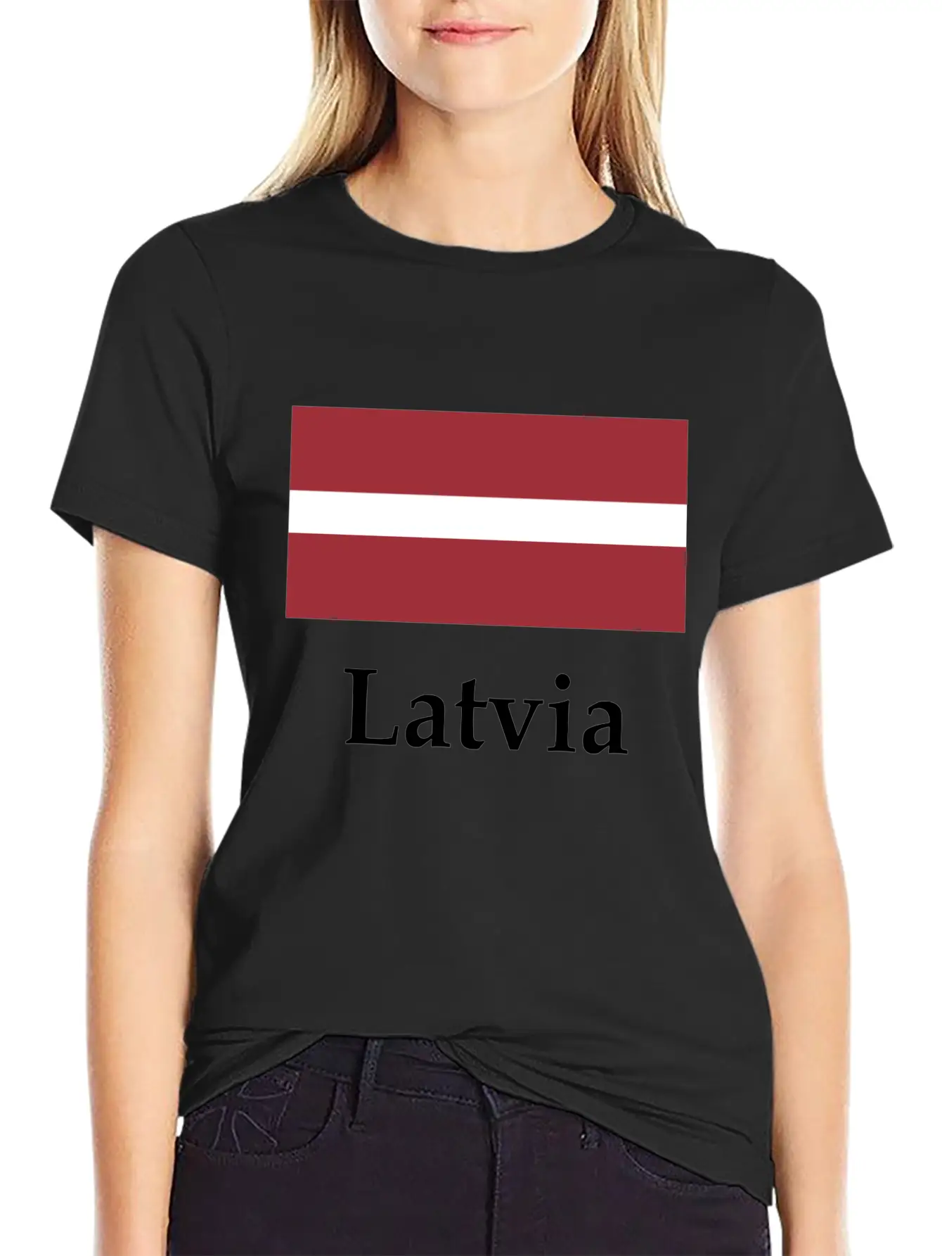 Latvia Flag Stylish Everyday T-Shirt – Unisex Basic Cotton Tee