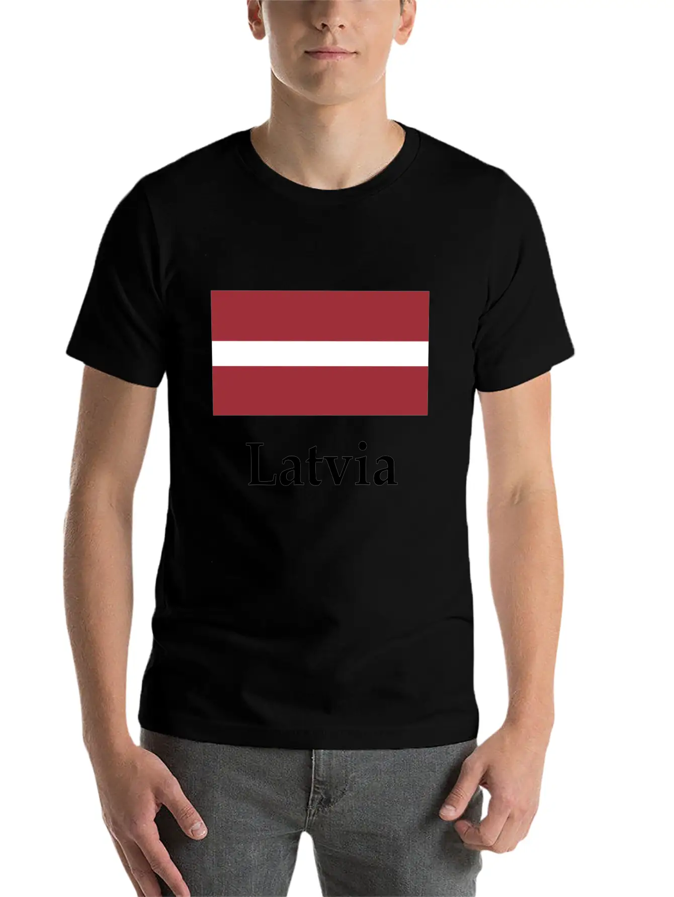 Latvia Flag Stylish Everyday T-Shirt – Unisex Basic Cotton Tee