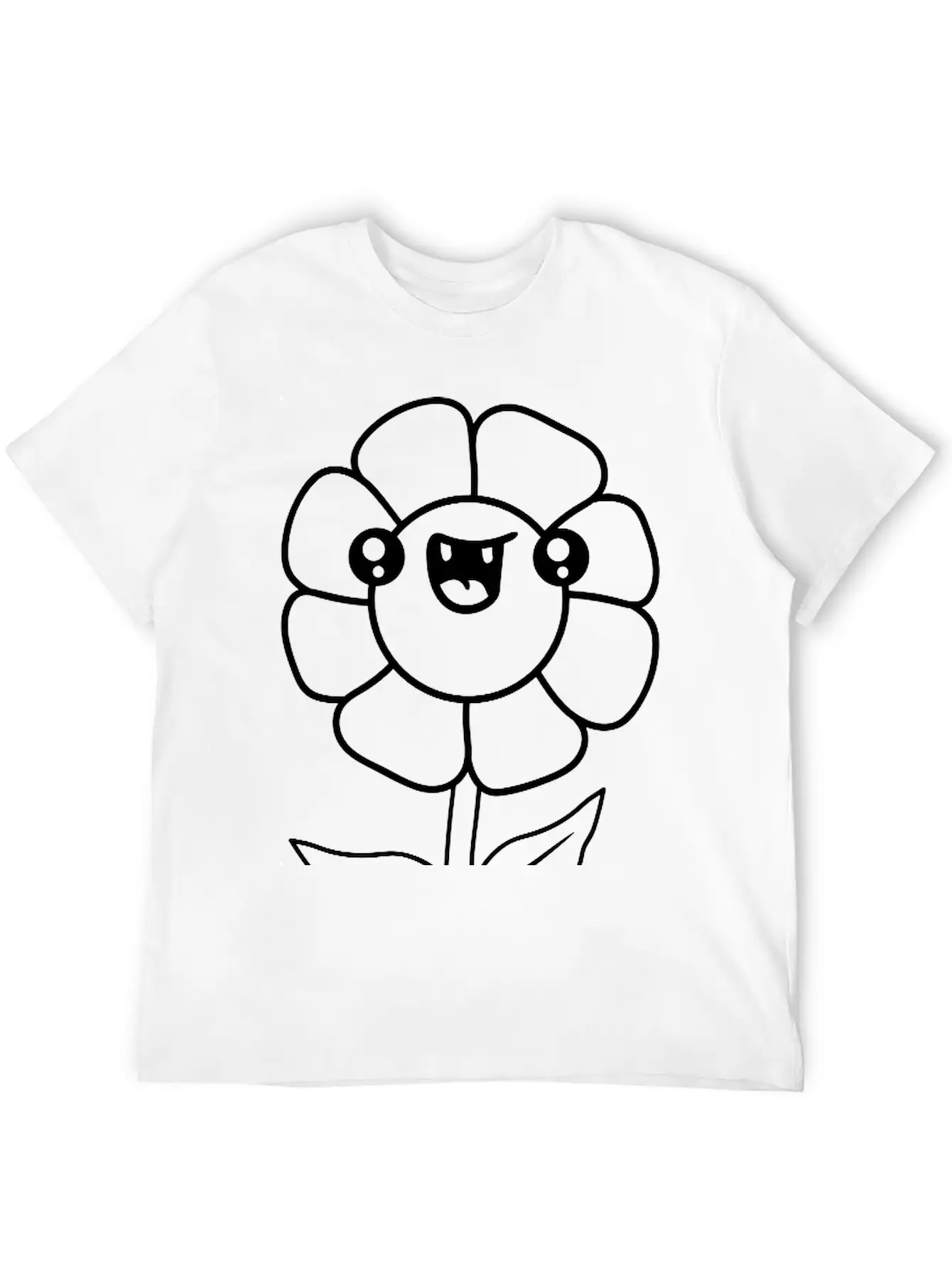 Laugh Face Flowerpot Comic Cartoon Funny Cute Cute Unisex Short Sleeve Soft Cotton T-Shirt – Casual Everyday Wear