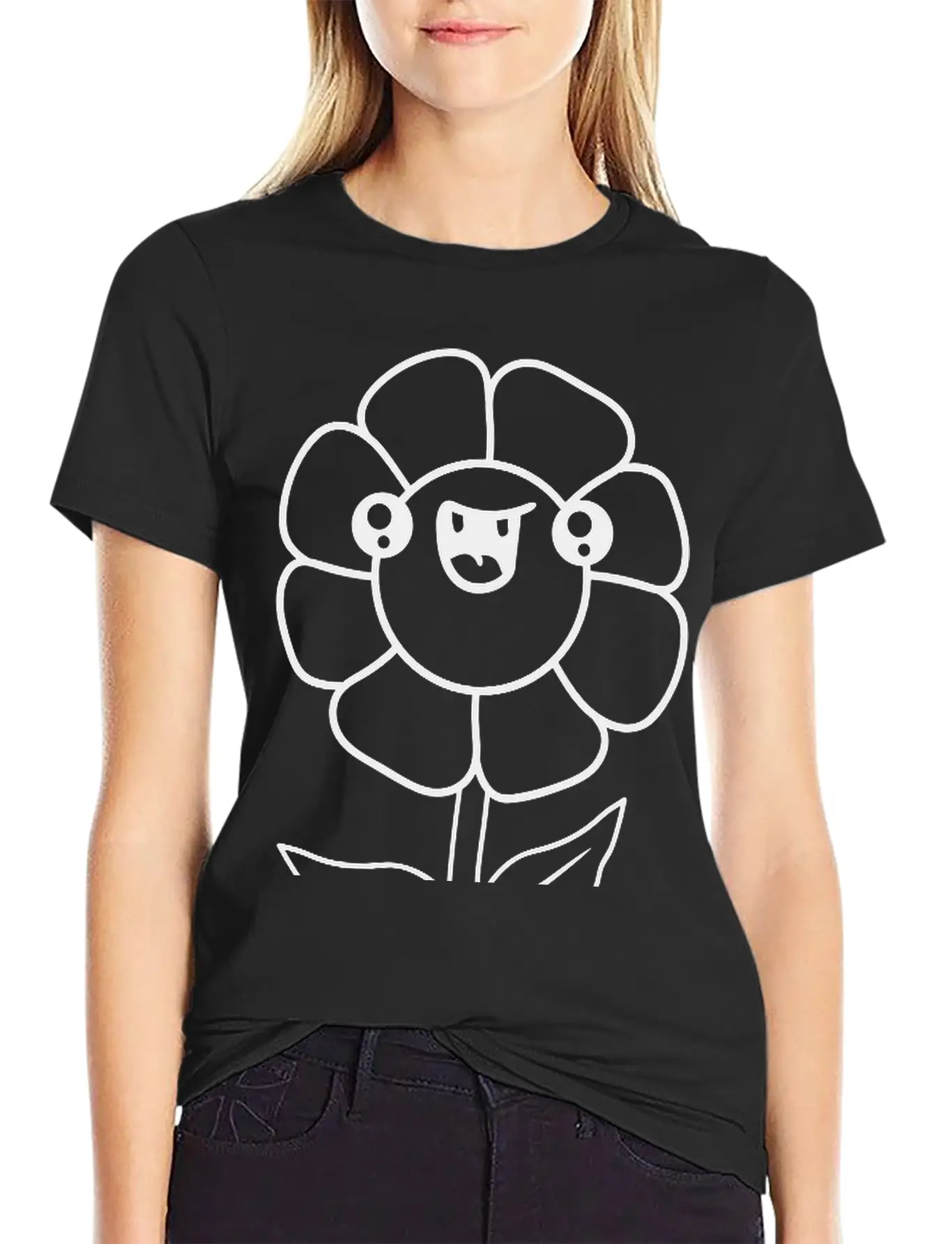 Laugh Face Flowerpot Comic Cartoon Funny Cute Cute Unisex Short Sleeve Soft Cotton T-Shirt – Casual Everyday Wear