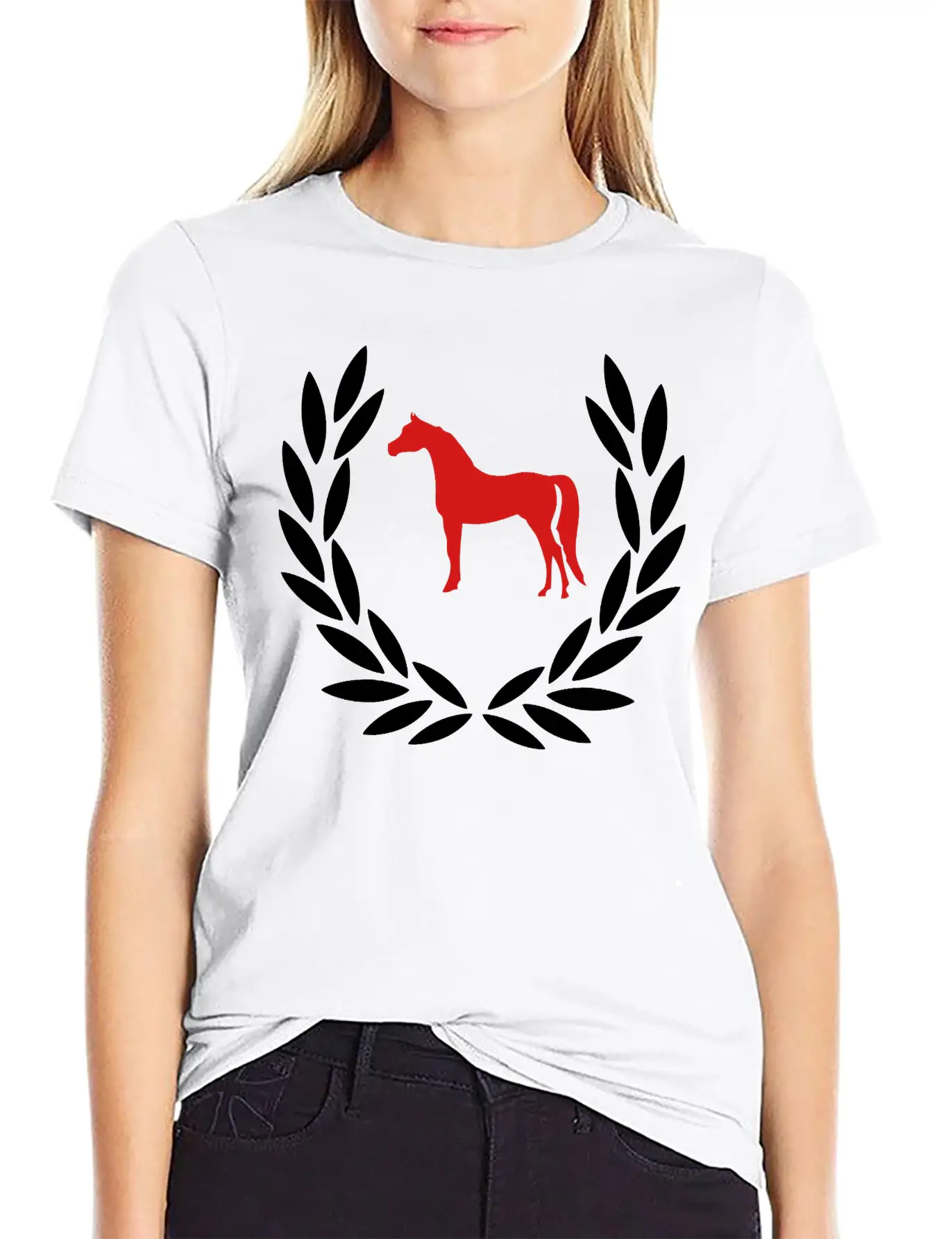 Laurel Wreath Horse Stylish Everyday T-Shirt – Unisex Basic Cotton Tee