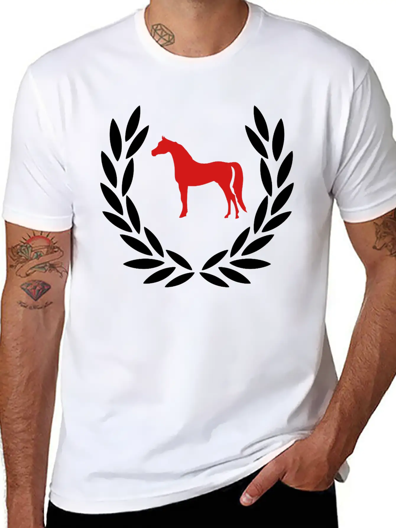 Laurel Wreath Horse Stylish Everyday T-Shirt – Unisex Basic Cotton Tee