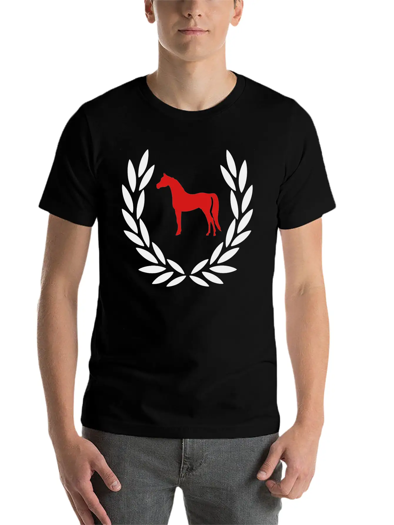 Laurel Wreath Horse Stylish Everyday T-Shirt – Unisex Basic Cotton Tee