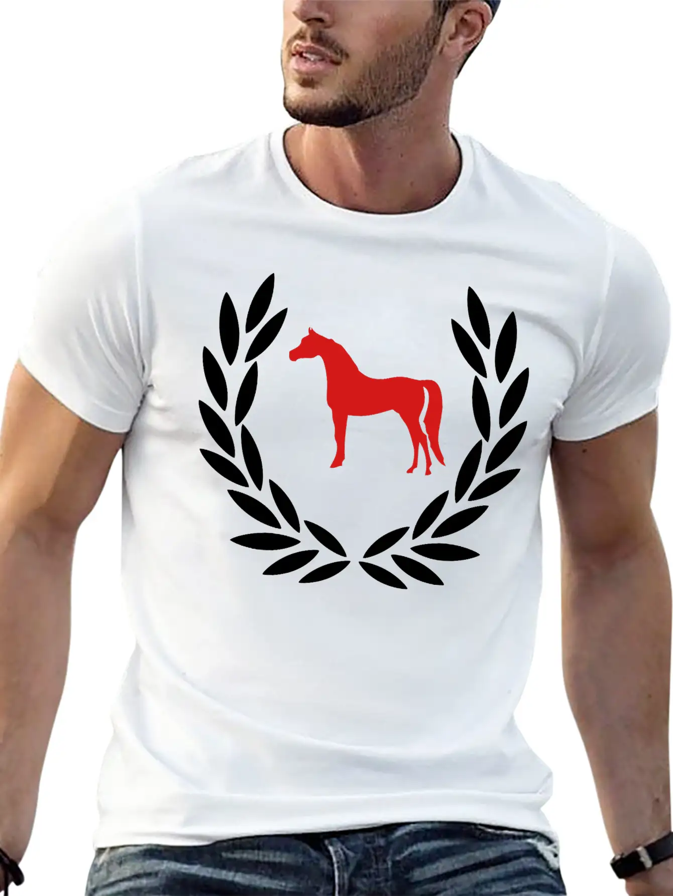 Laurel Wreath Horse Stylish Everyday T-Shirt – Unisex Basic Cotton Tee