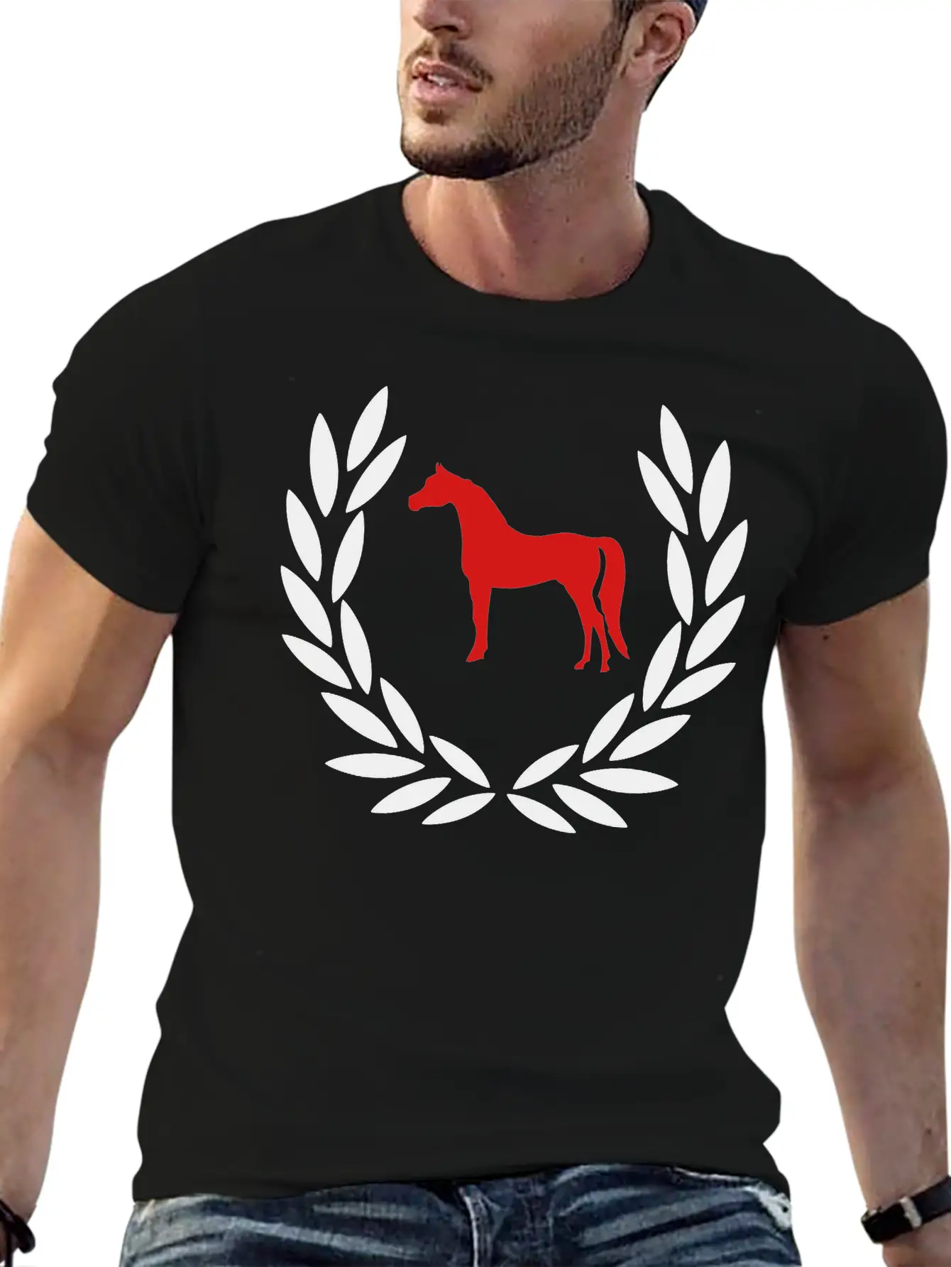 Laurel Wreath Horse Stylish Everyday T-Shirt – Unisex Basic Cotton Tee