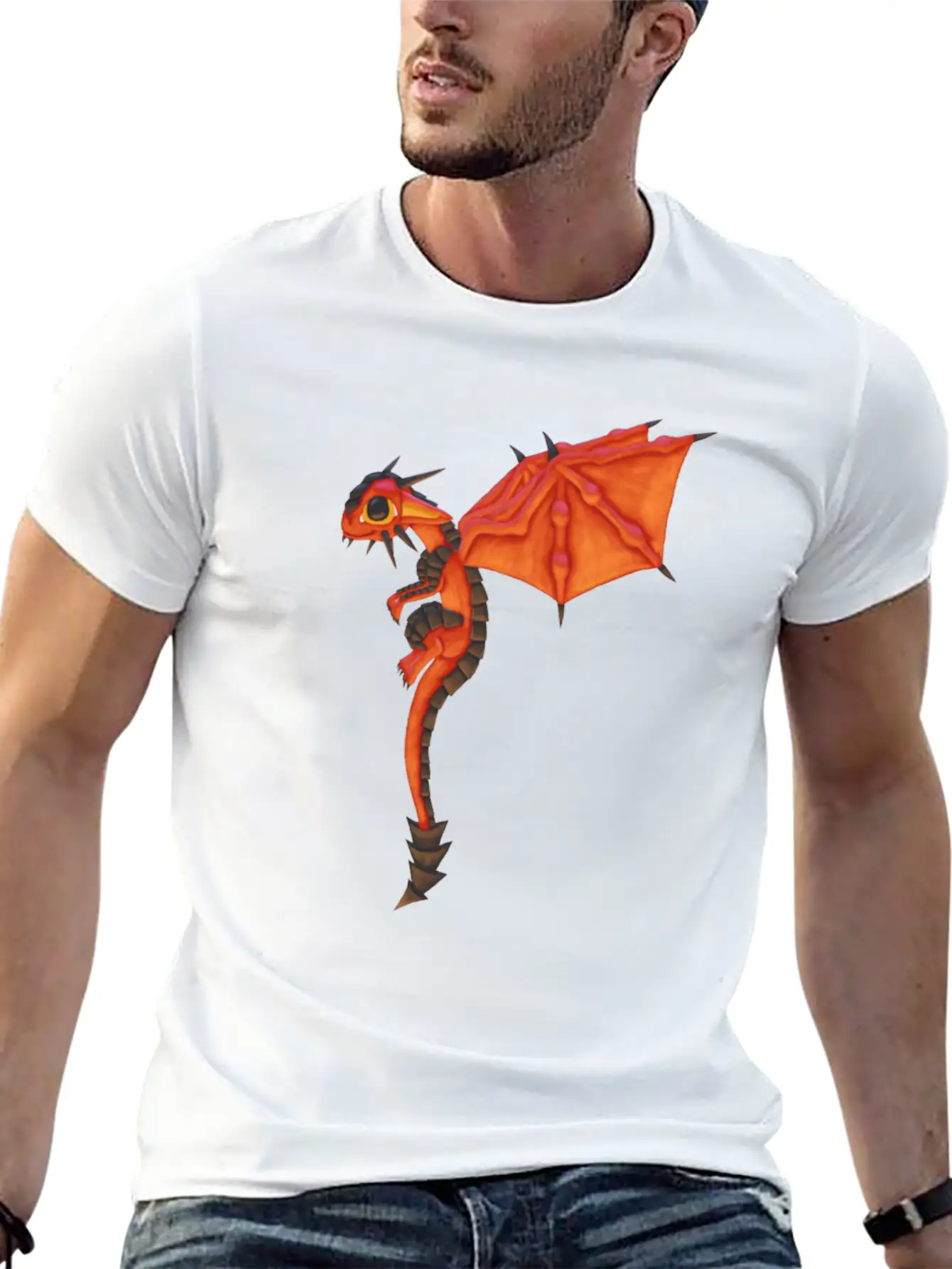 Lava Dragon Comfortable Minimalist Graphic Tee – Summer Style Essential
