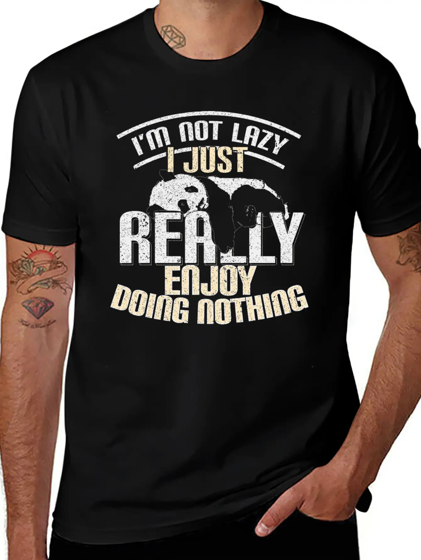 Lazy Panda Unisex Short Sleeve Soft Cotton T-Shirt – Casual Everyday Wear