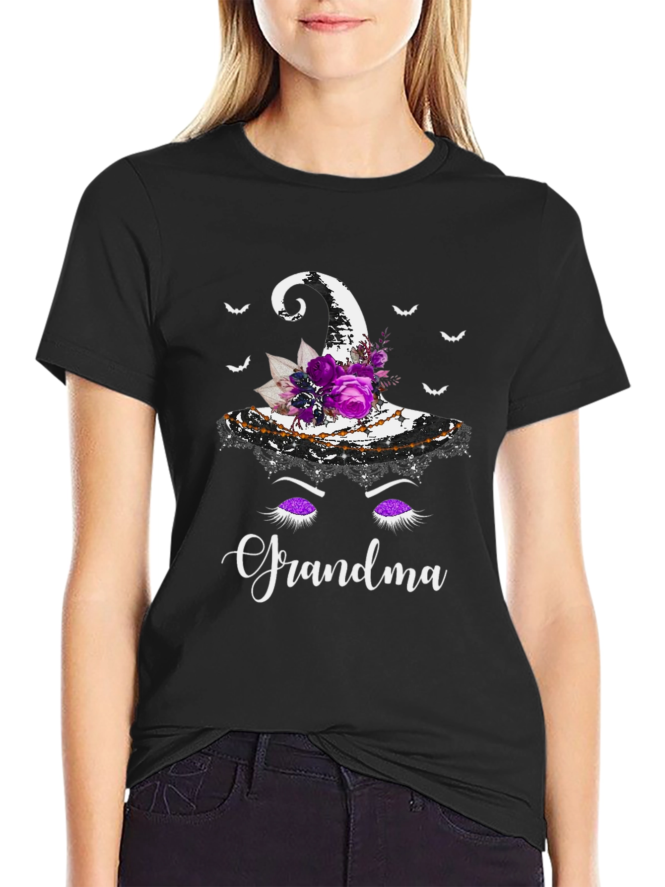 Grandma Witch Hat Halloween T-Shirt