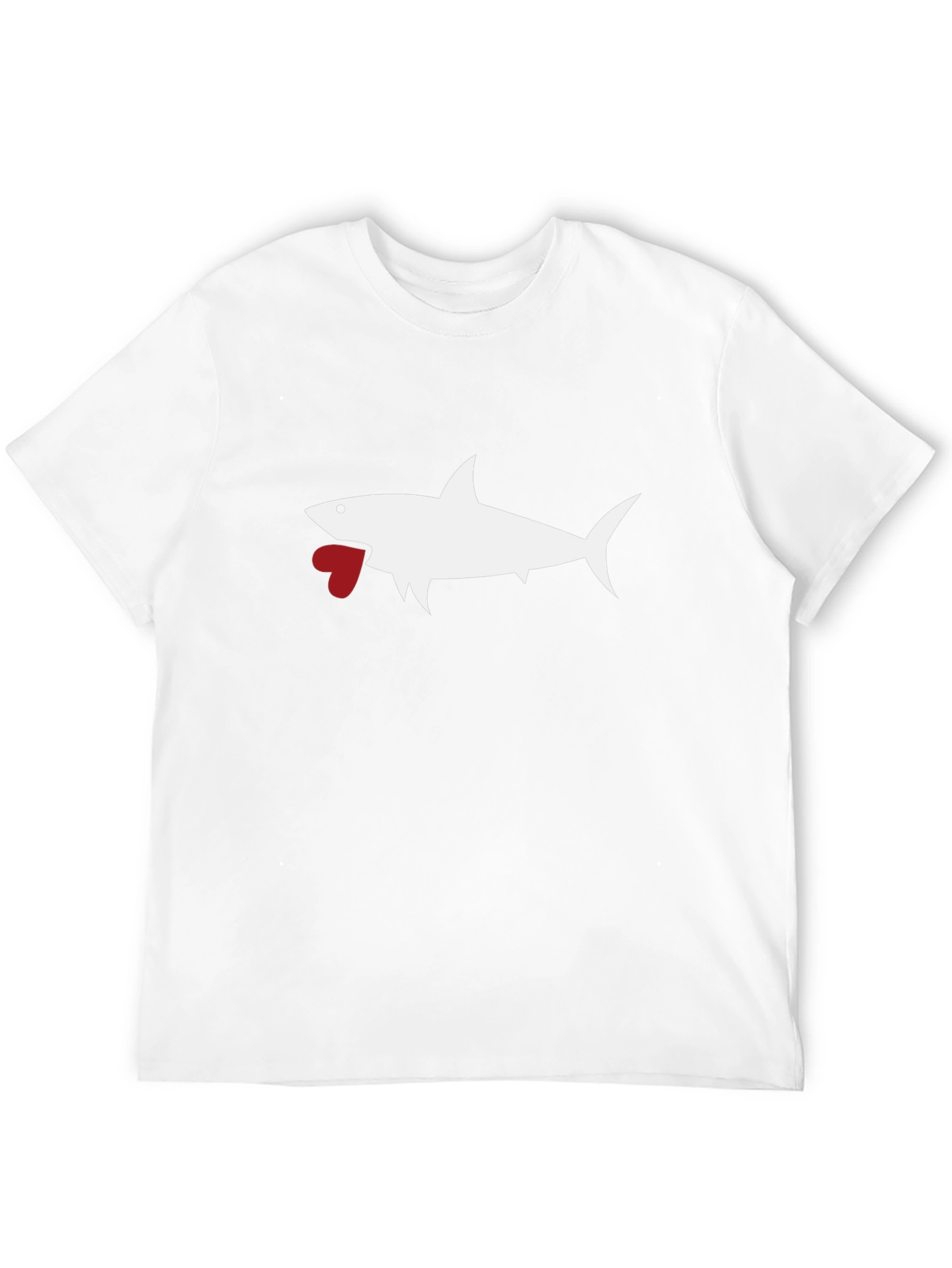 Shark Heart Graphic Tee - Black Cotton T-Shirt