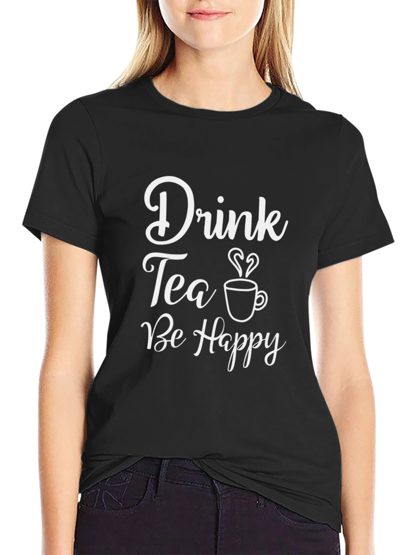 Drink Tea Be Happy Graphic T-Shirt