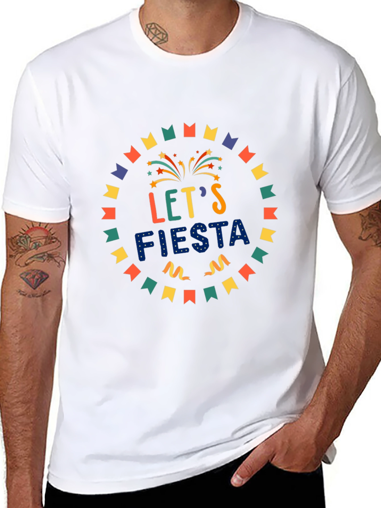 Lets Fiesta Graphic Tee - Party Celebration Shirt
