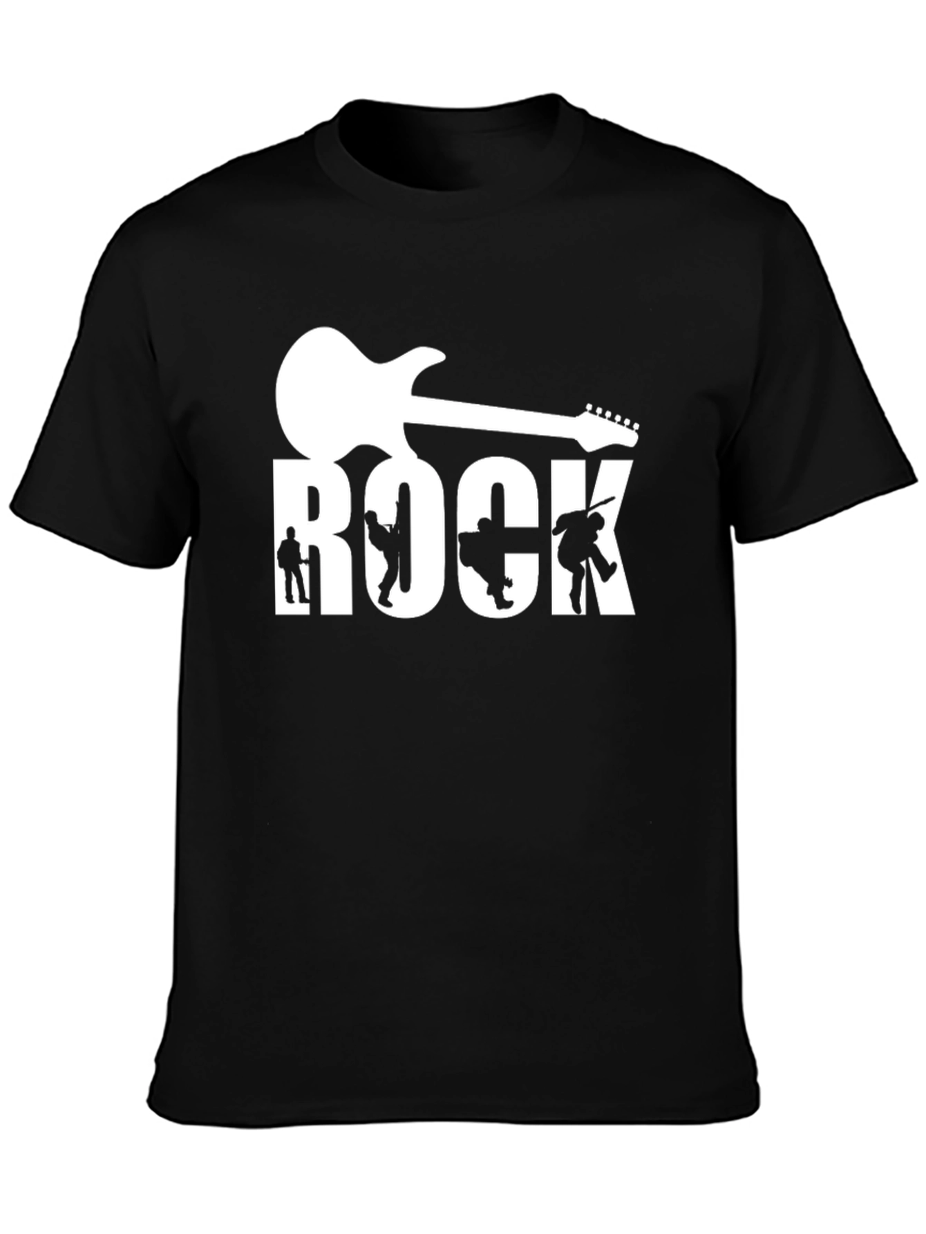 Rock Band Guitar Graphic Tee - Black