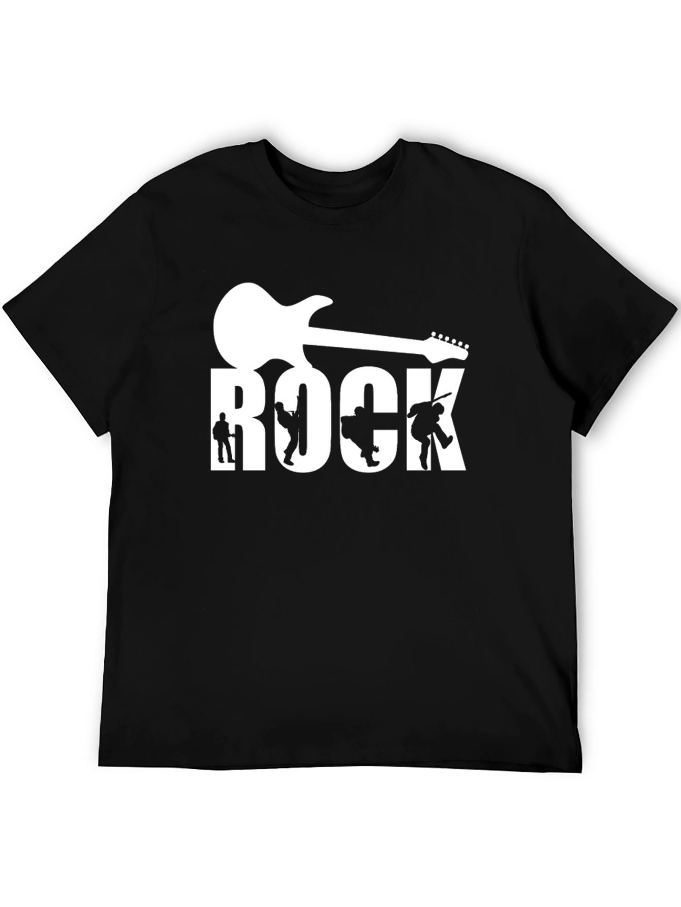 Rock Band Guitar Graphic Tee - Black