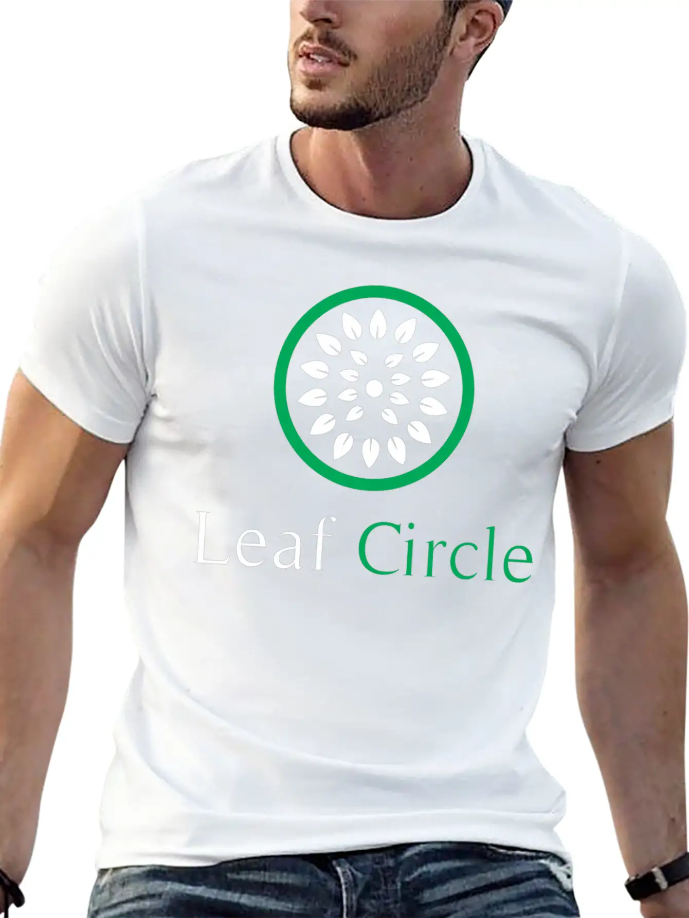 Leaf Circle Unisex Short Sleeve Soft Cotton T-Shirt – Casual Everyday Wear