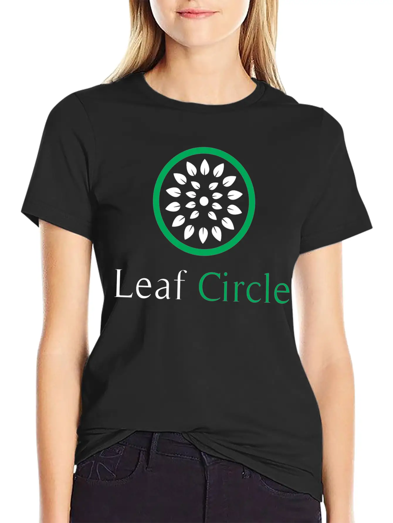 Leaf Circle Unisex Short Sleeve Soft Cotton T-Shirt – Casual Everyday Wear