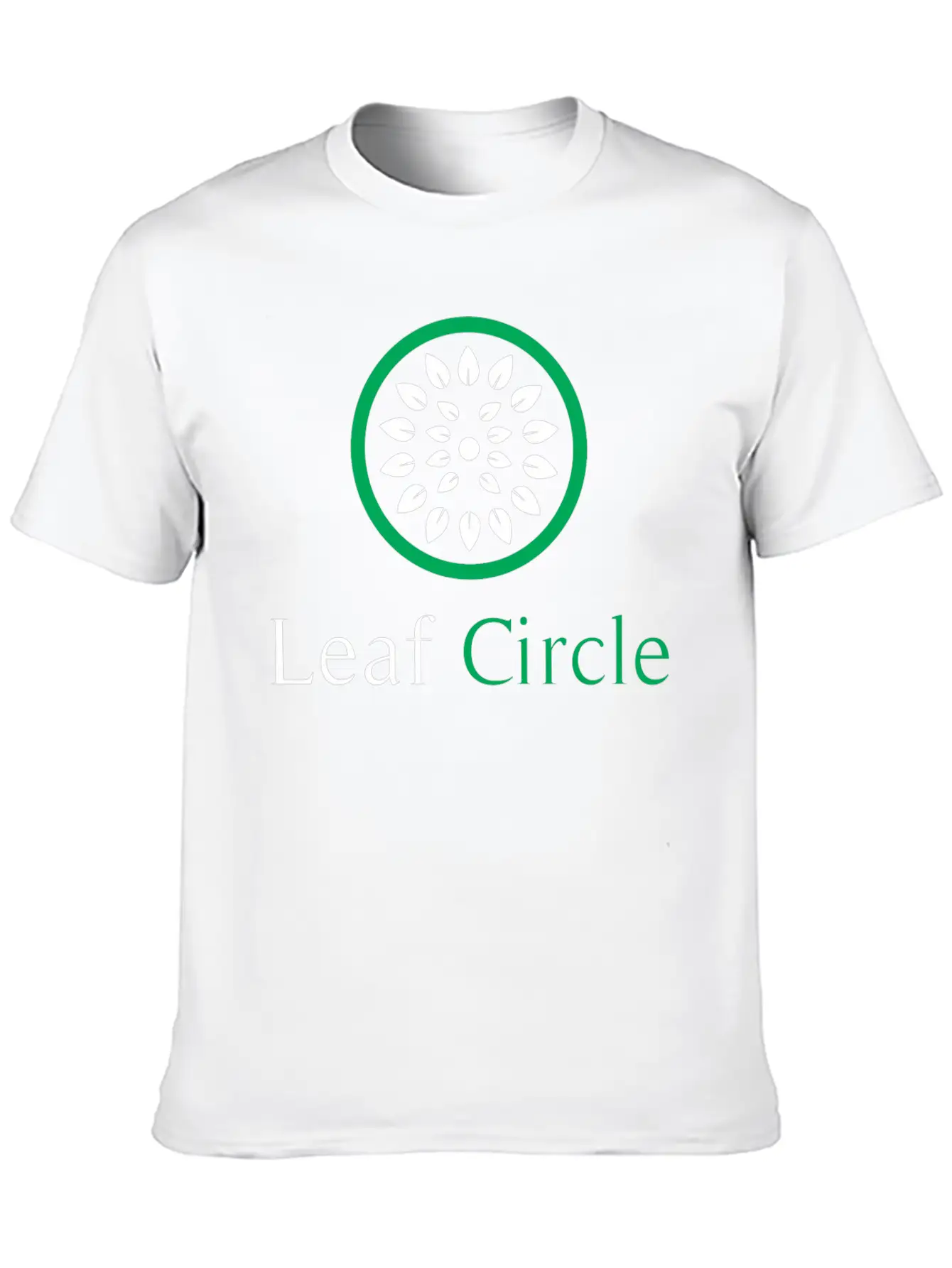 Leaf Circle Unisex Short Sleeve Soft Cotton T-Shirt – Casual Everyday Wear