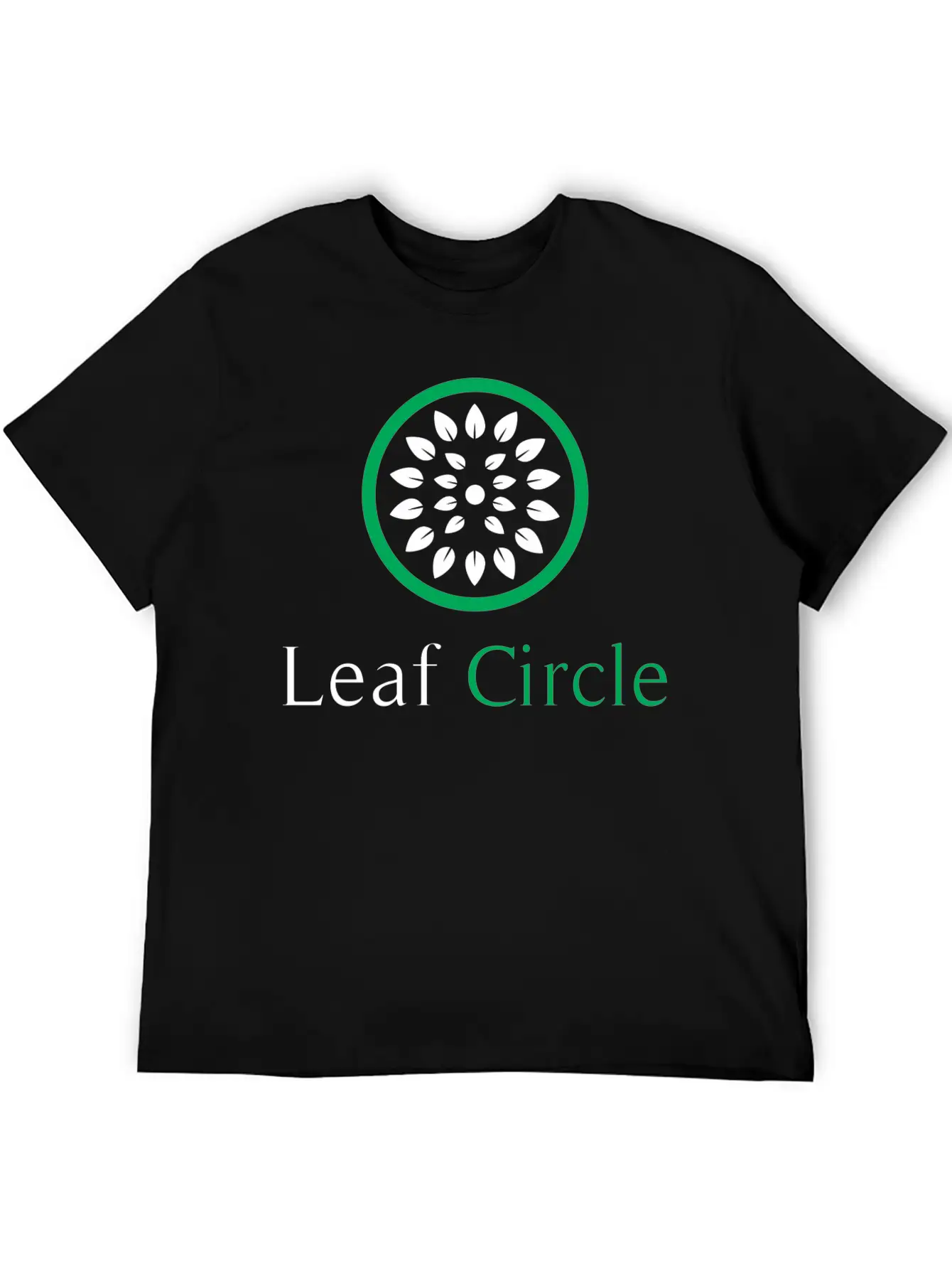 Leaf Circle Unisex Short Sleeve Soft Cotton T-Shirt – Casual Everyday Wear
