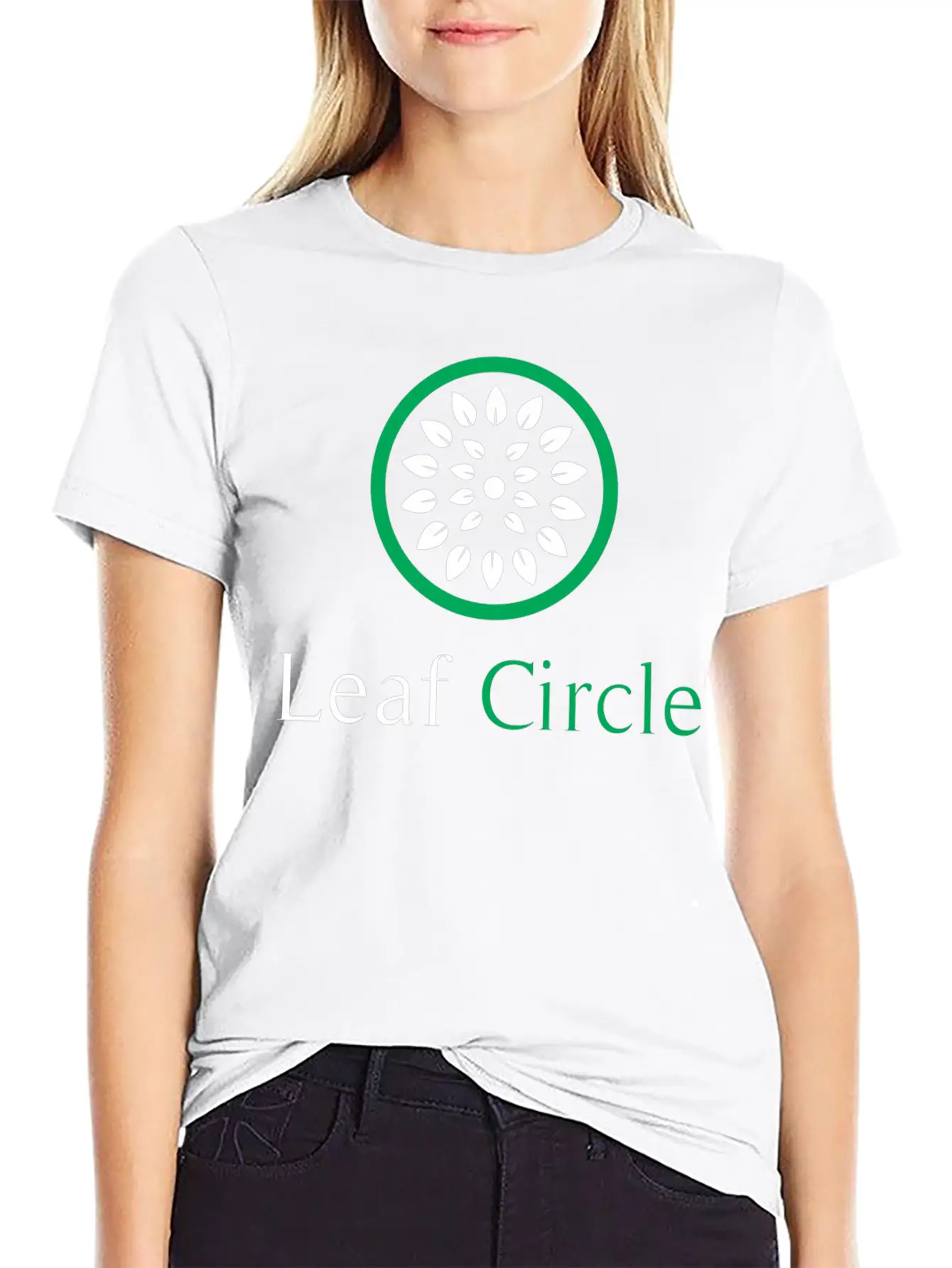Leaf Circle Unisex Short Sleeve Soft Cotton T-Shirt – Casual Everyday Wear