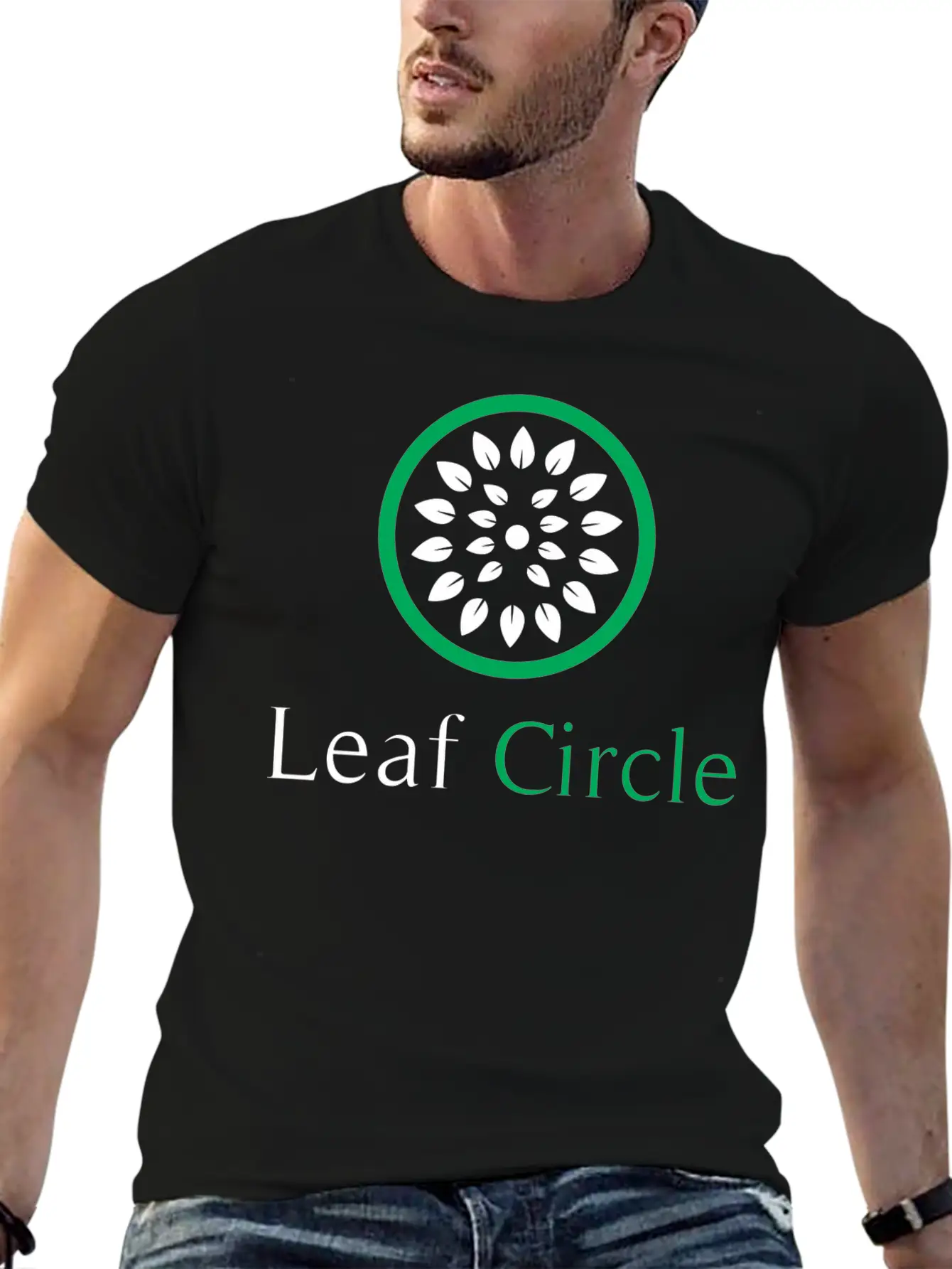 Leaf Circle Unisex Short Sleeve Soft Cotton T-Shirt – Casual Everyday Wear