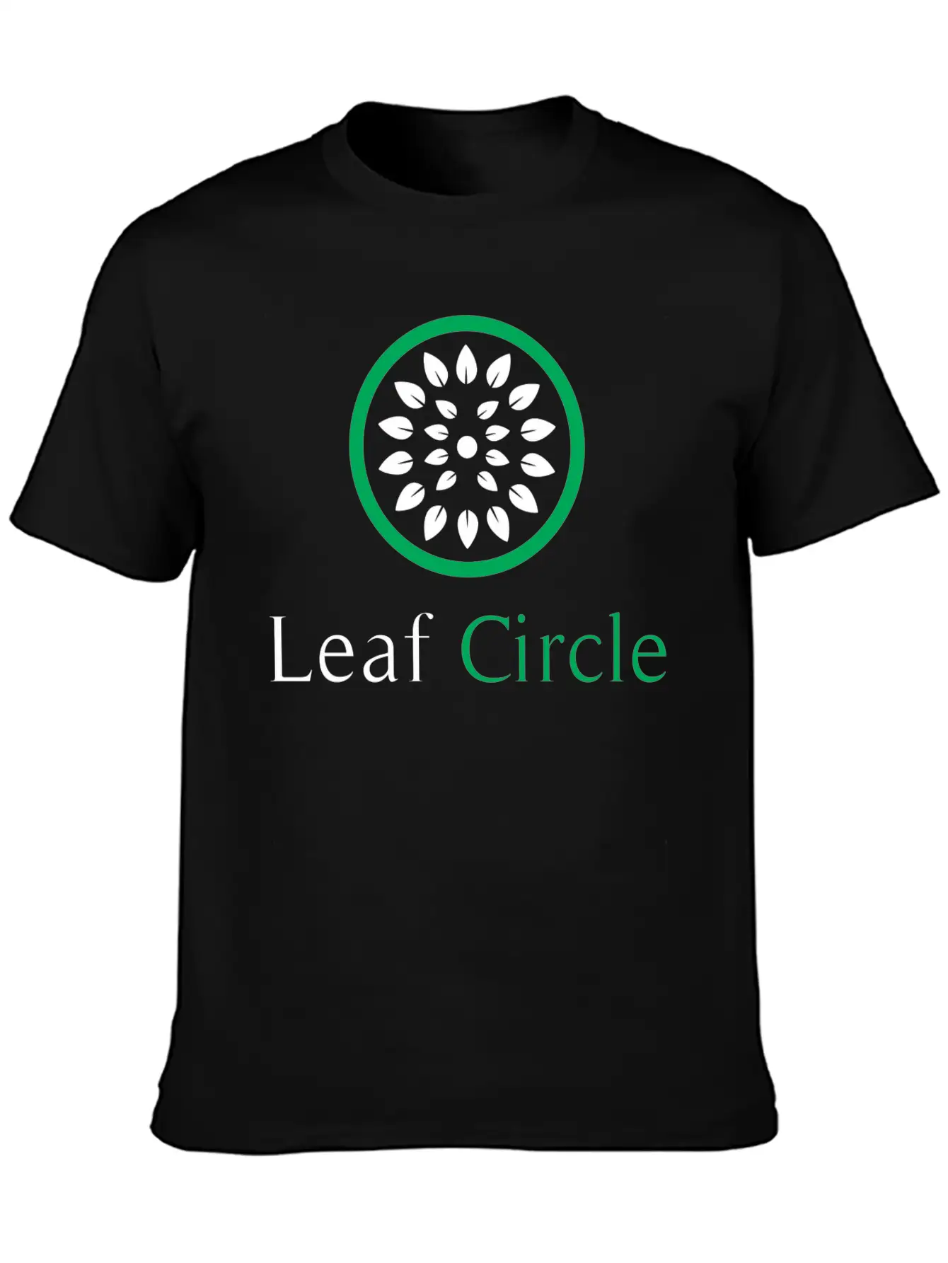 Leaf Circle Unisex Short Sleeve Soft Cotton T-Shirt – Casual Everyday Wear