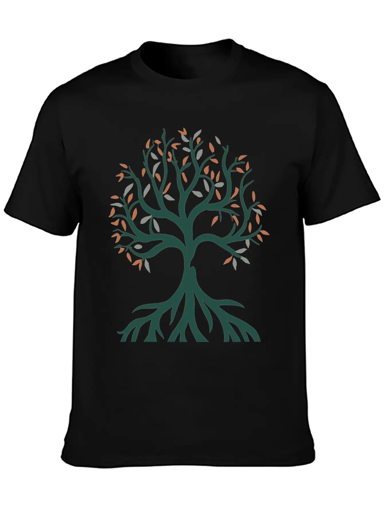 Leafy Tree Of Life Vector Design 3 Colors Unisex Short Sleeve Soft Cotton T-Shirt – Casual Everyday Wear