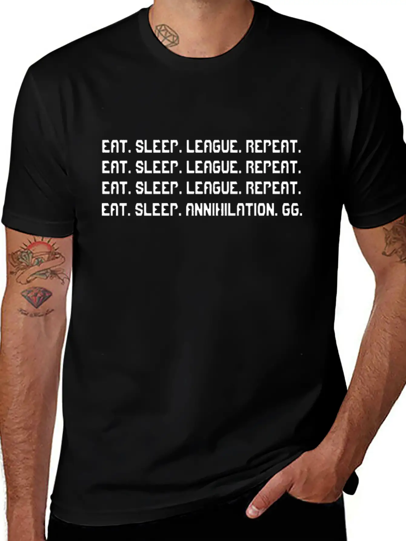 League Of Legends Eat Sleep League Repeat Comfortable Minimalist Graphic Tee – Summer Style Essential