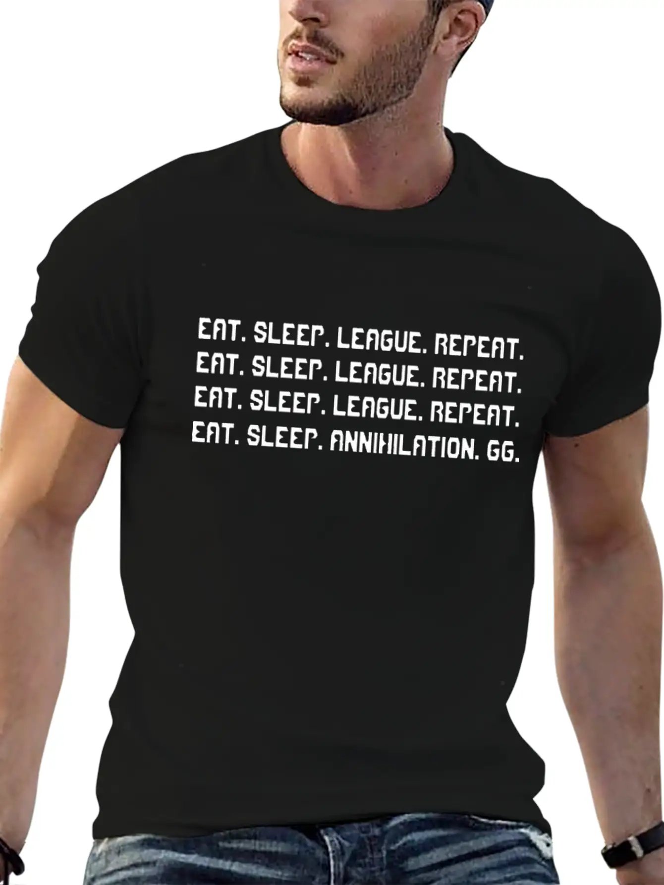 League Of Legends Eat Sleep League Repeat Comfortable Minimalist Graphic Tee – Summer Style Essential