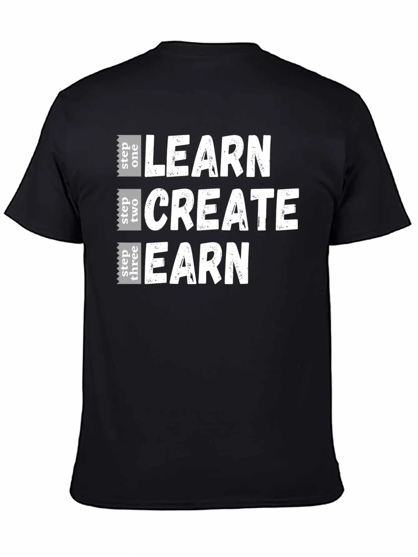 Learn Create Earn Unisex Short Sleeve Soft Cotton T-Shirt – Casual Everyday Wear
