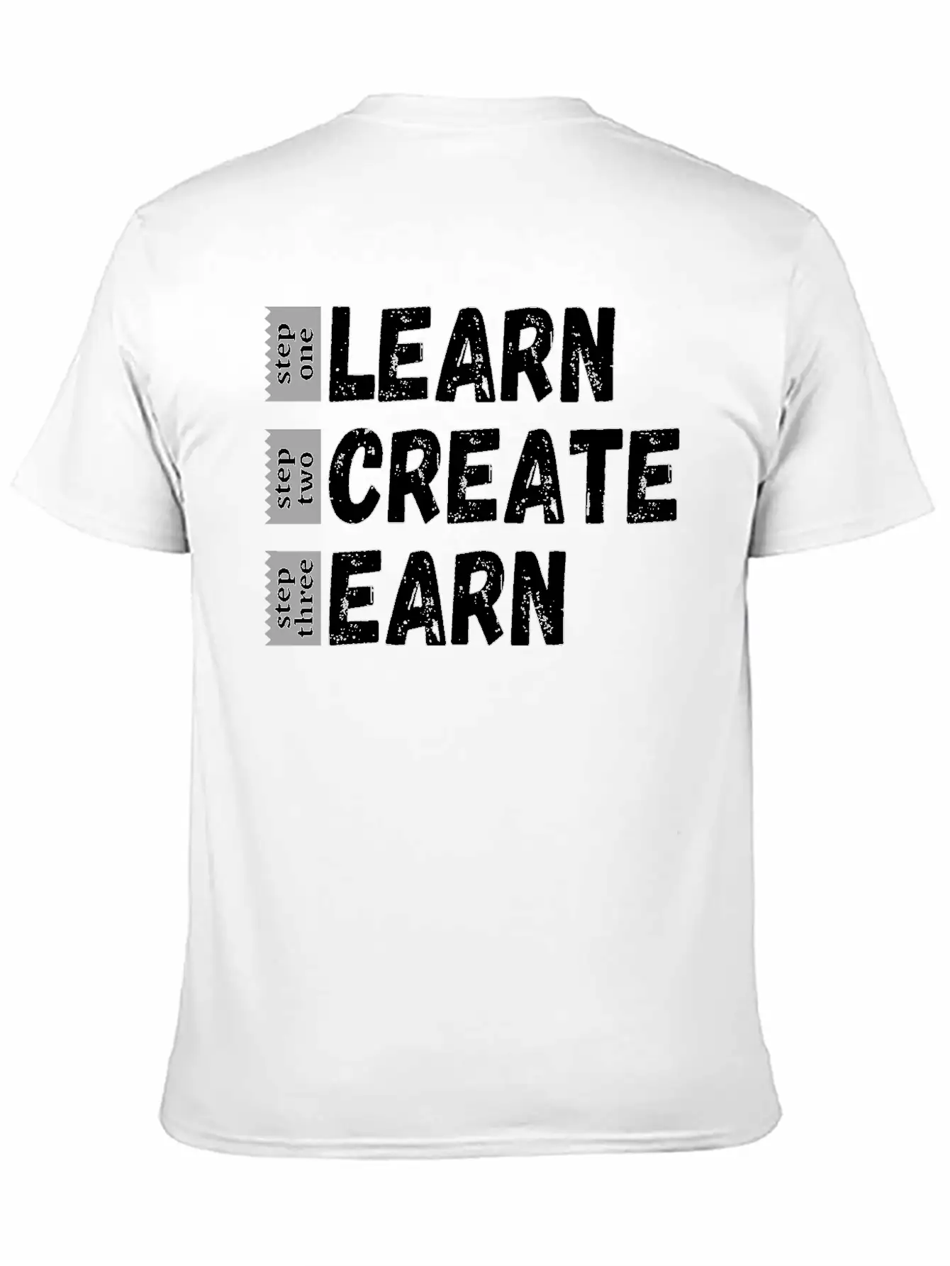 Learn Create Earn Unisex Short Sleeve Soft Cotton T-Shirt – Casual Everyday Wear