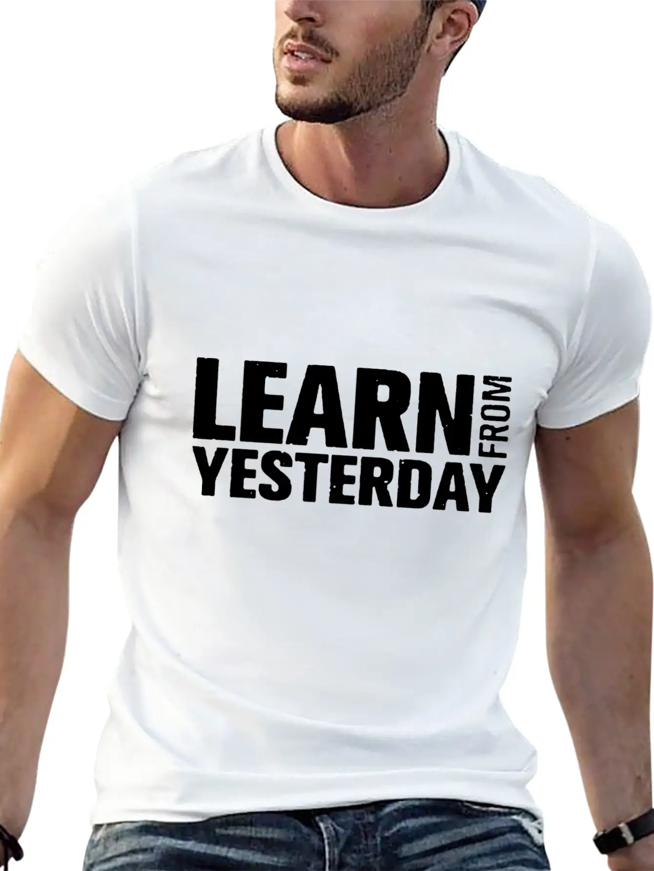 Learn From Yesterday Funny Comfortable Minimalist Graphic Tee – Summer Style Essential