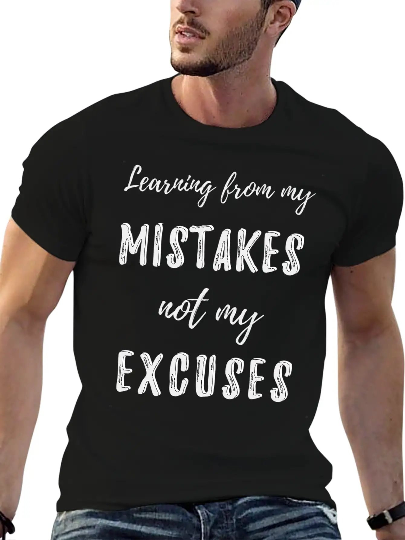 Learning From My Mistakes Unisex Short Sleeve Soft Cotton T-Shirt – Casual Everyday Wear