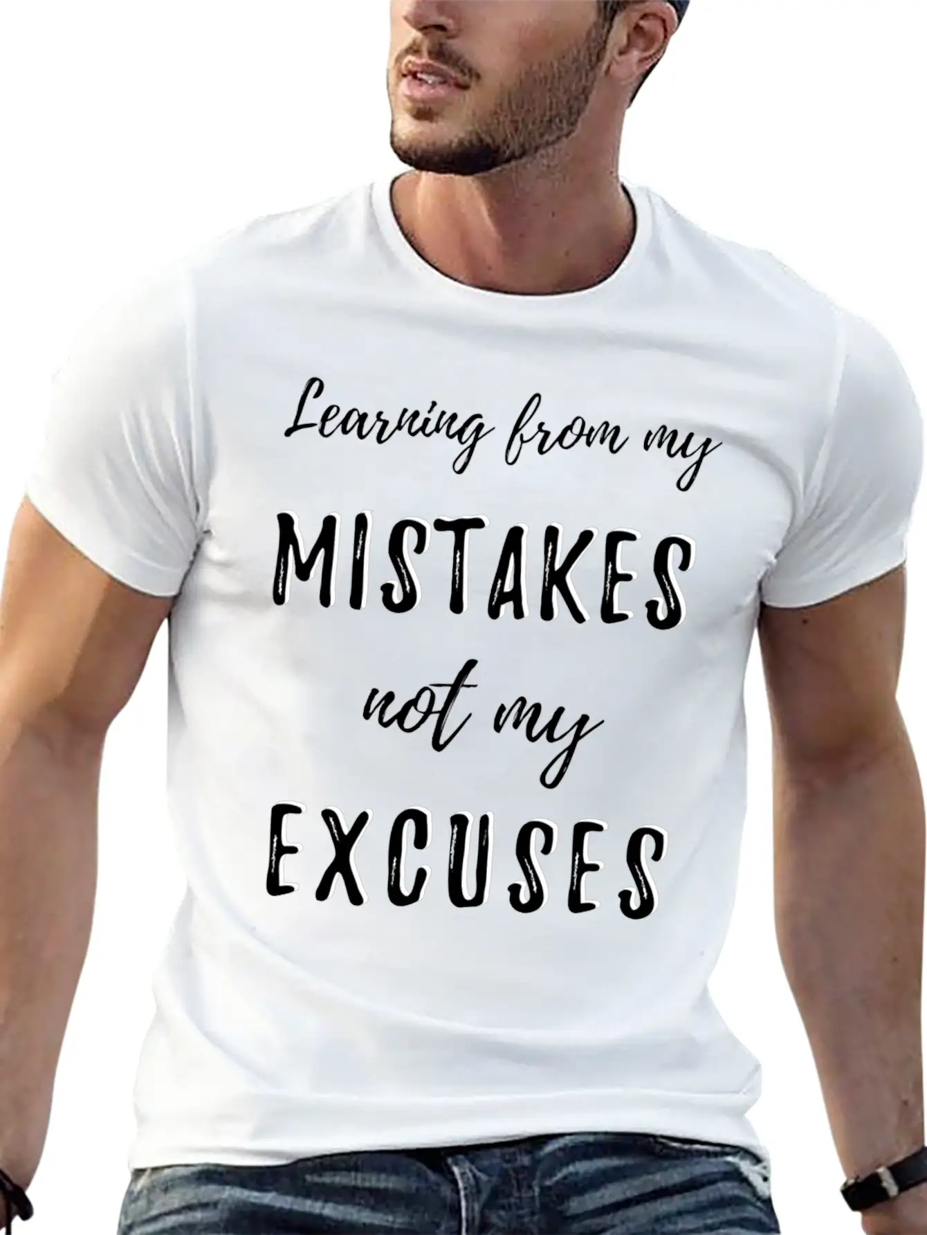 Learning From My Mistakes Unisex Short Sleeve Soft Cotton T-Shirt – Casual Everyday Wear