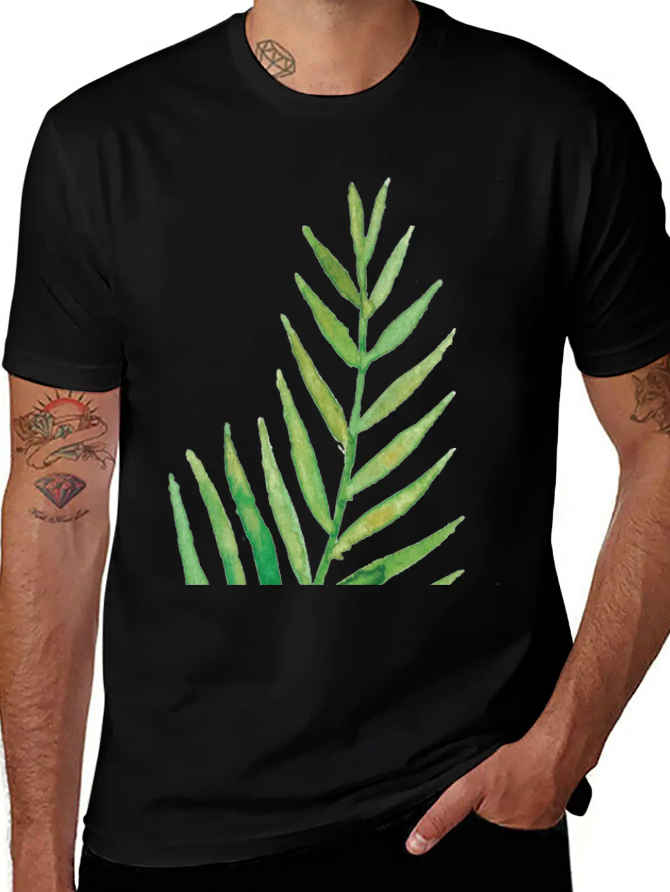 Leaves Fronds Unisex Short Sleeve Soft Cotton T-Shirt – Casual Everyday Wear
