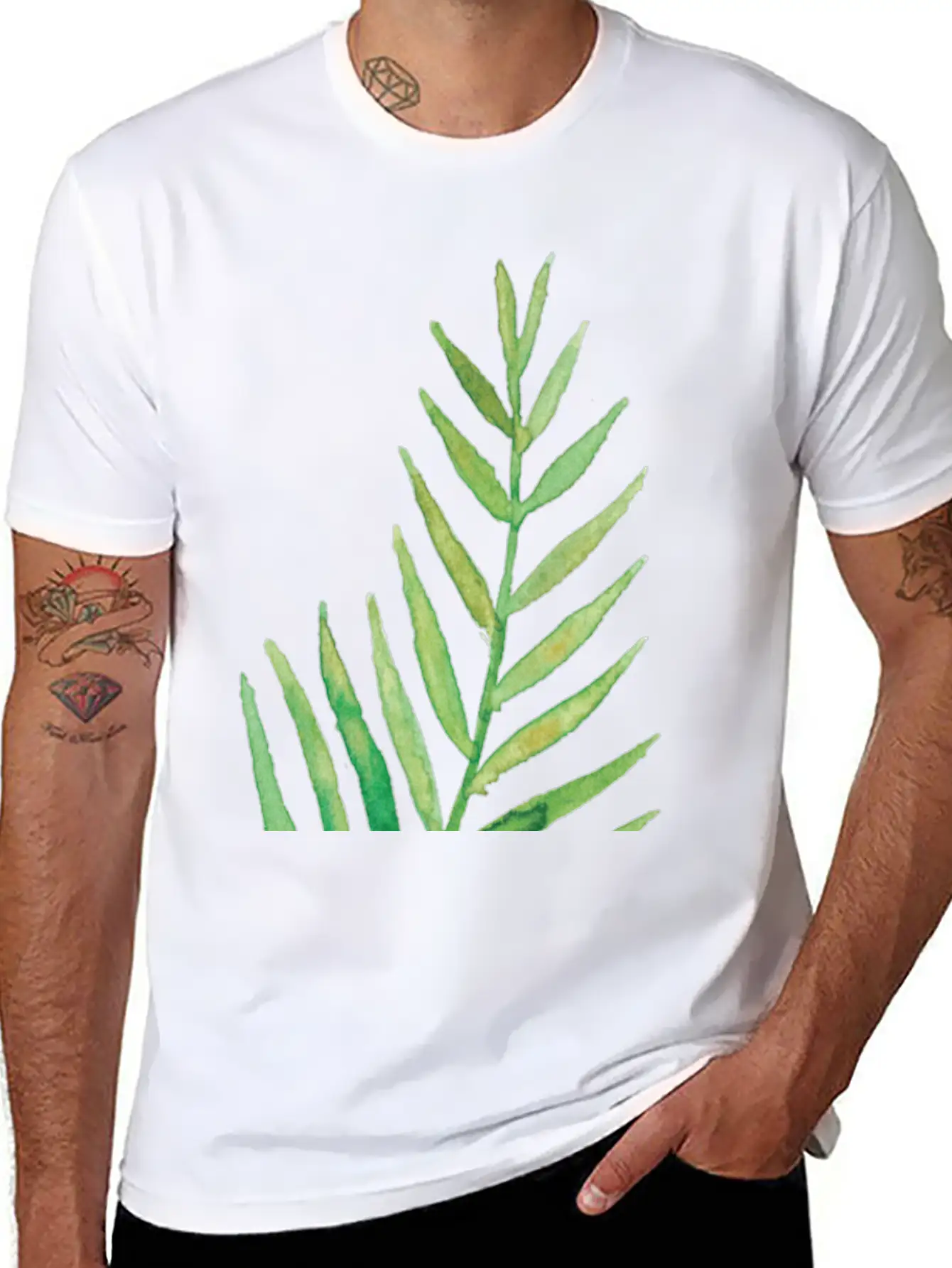 Leaves Fronds Unisex Short Sleeve Soft Cotton T-Shirt – Casual Everyday Wear