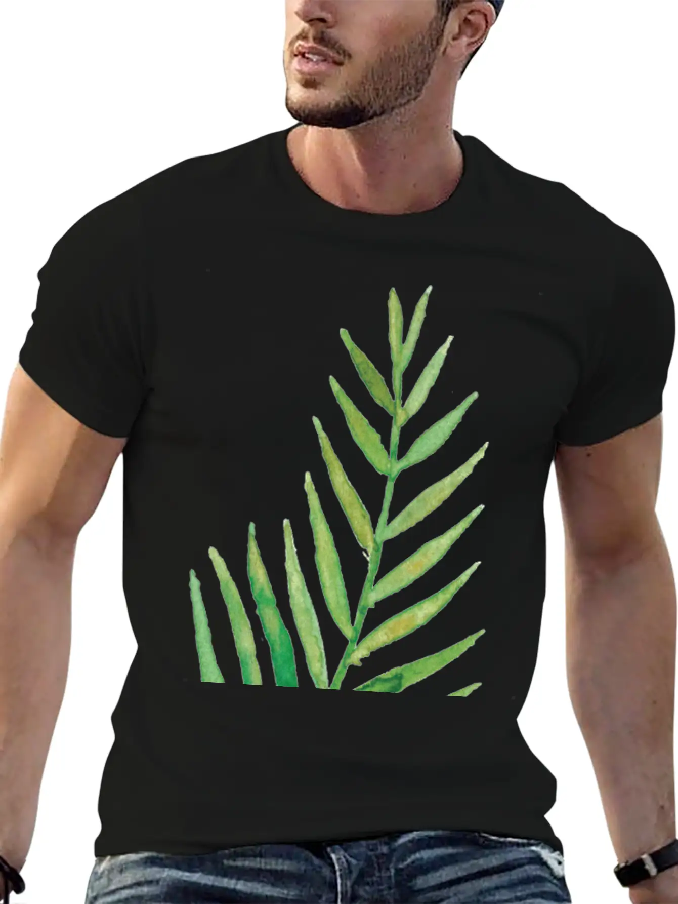 Leaves Fronds Unisex Short Sleeve Soft Cotton T-Shirt – Casual Everyday Wear