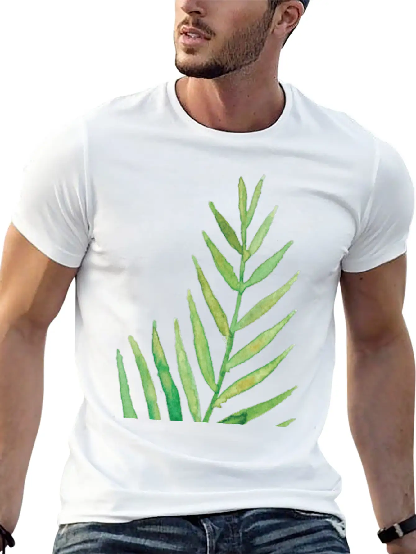 Leaves Fronds Unisex Short Sleeve Soft Cotton T-Shirt – Casual Everyday Wear