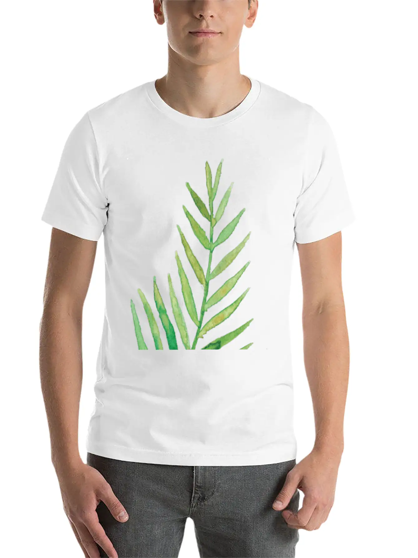 Leaves Fronds Unisex Short Sleeve Soft Cotton T-Shirt – Casual Everyday Wear