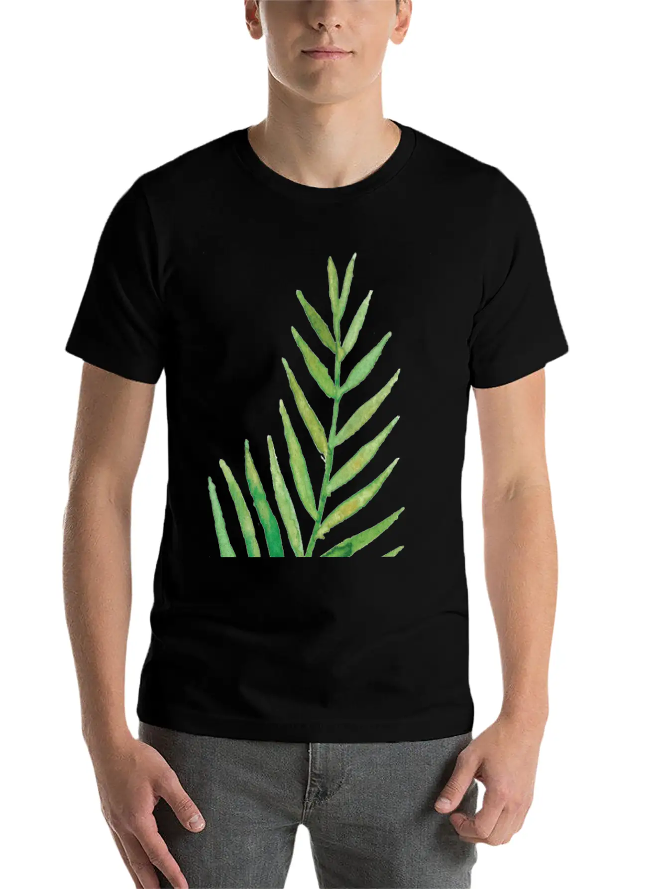 Leaves Fronds Unisex Short Sleeve Soft Cotton T-Shirt – Casual Everyday Wear