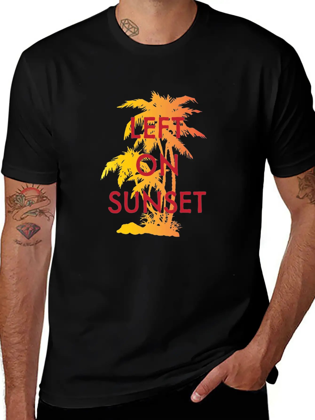 Left On Sunset Basic Graphic T-Shirt – Daily Comfort In Soft Cotton