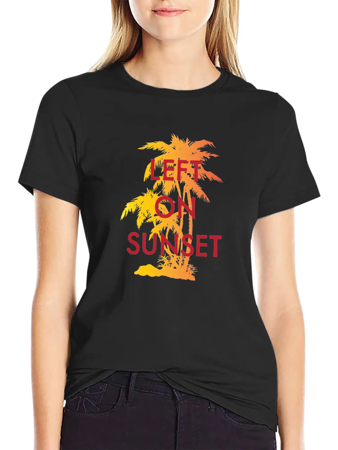 Left On Sunset Basic Graphic T-Shirt – Daily Comfort In Soft Cotton