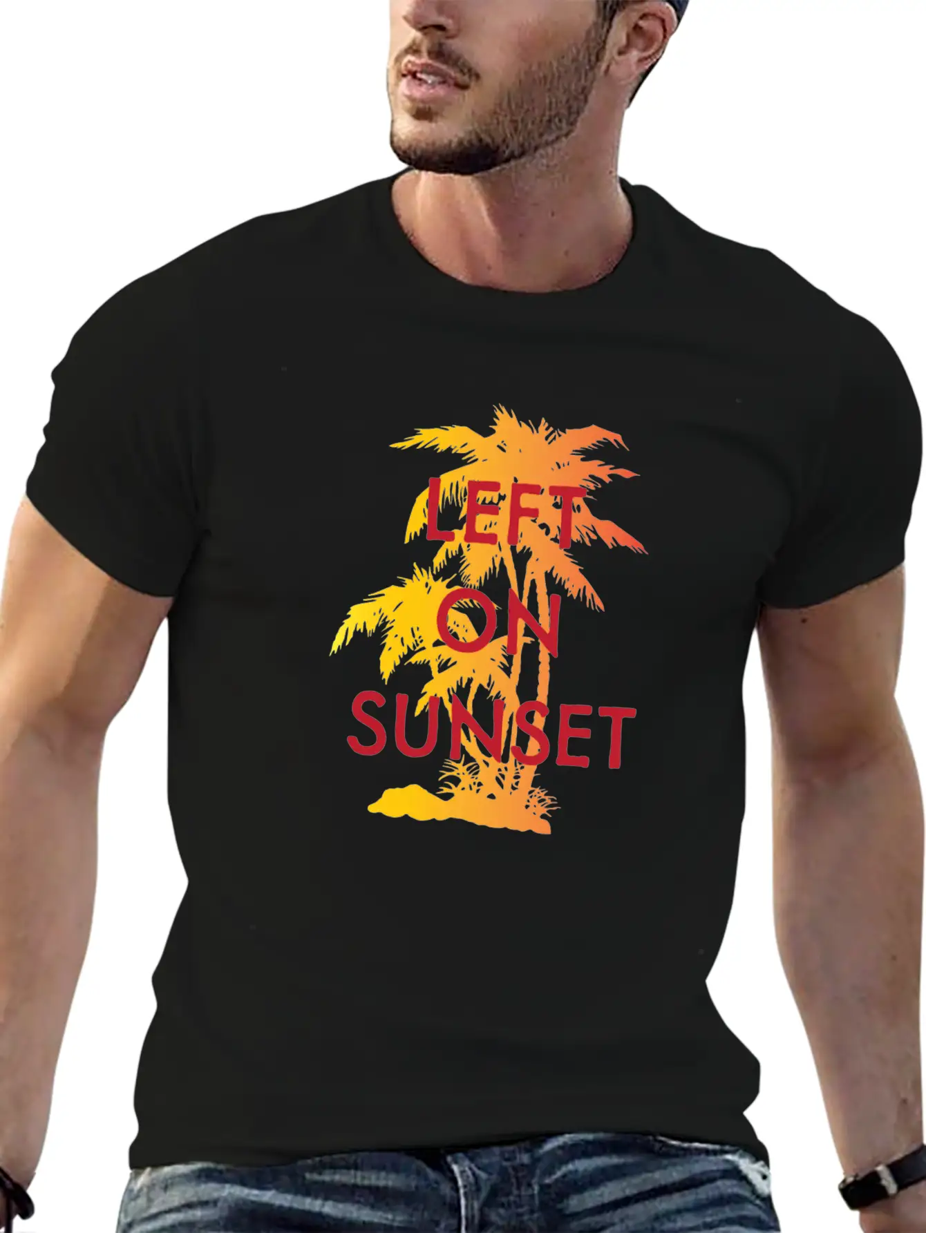 Left On Sunset Basic Graphic T-Shirt – Daily Comfort In Soft Cotton