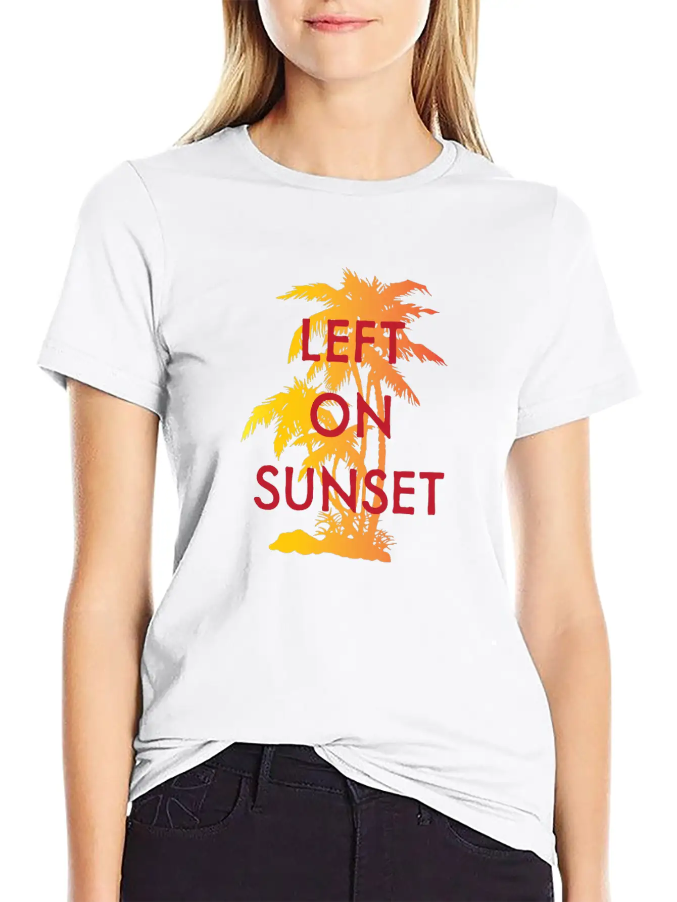 Left On Sunset Basic Graphic T-Shirt – Daily Comfort In Soft Cotton